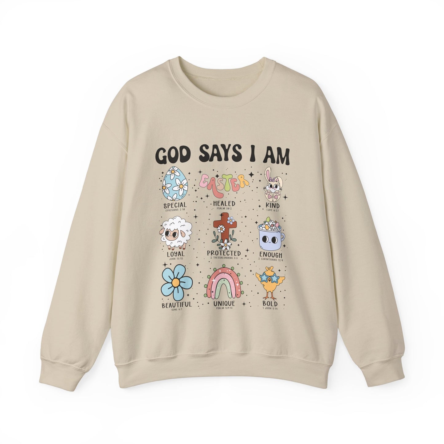 Inspirational God Says I Am Sweatshirt, Easter Gift, Motivational Apparel, Cozy Crewneck, Positive Affirmation Sweatshirt, Unisex Gift