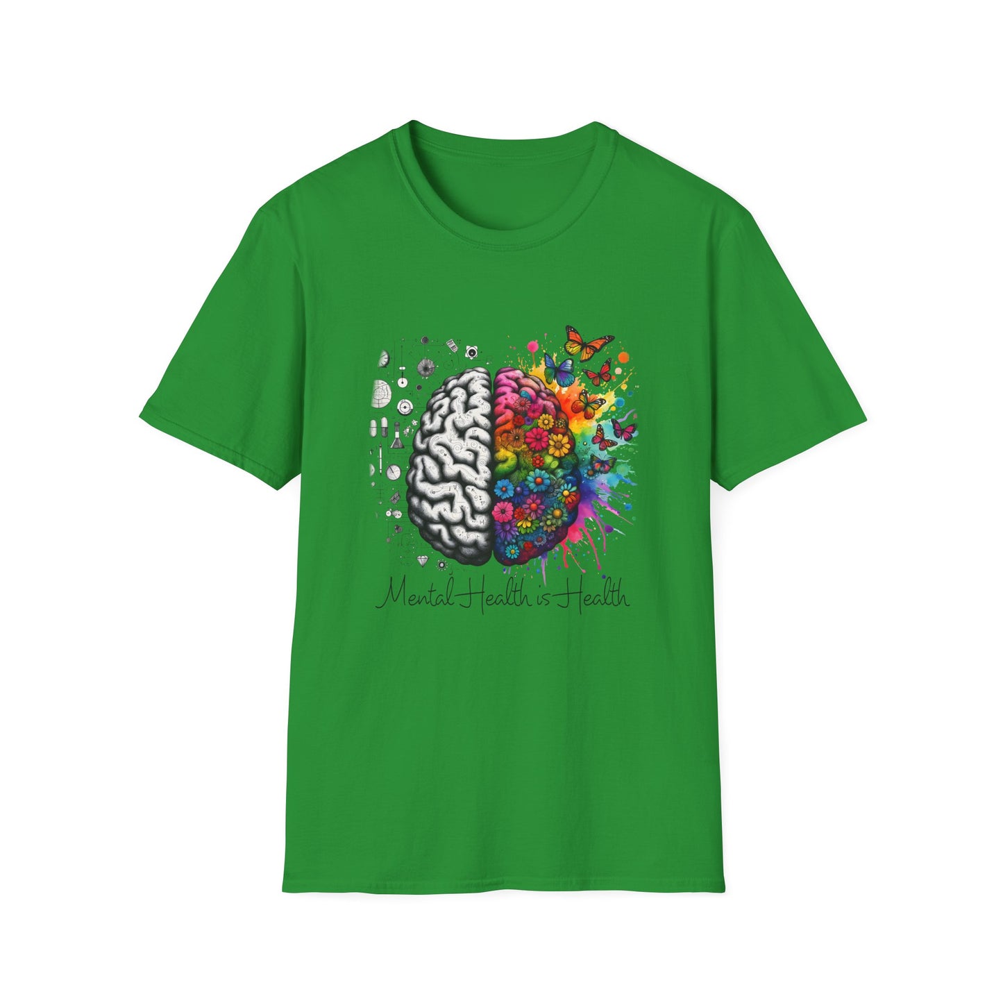 Mental Health is Health T-Shirt, Unisex Softstyle Tee, Positive Vibes, Mental Health Awareness, Gift for Friends, Self-Care Apparel,