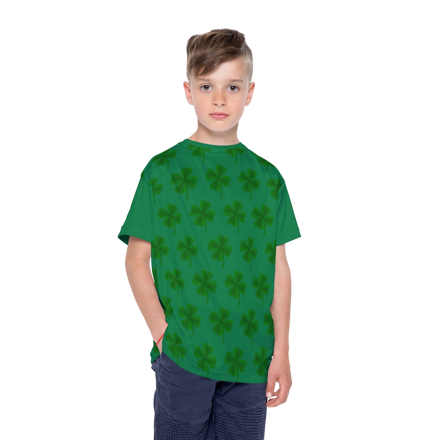 Custom Clover Pattern Kids Sports Jersey (AOP)