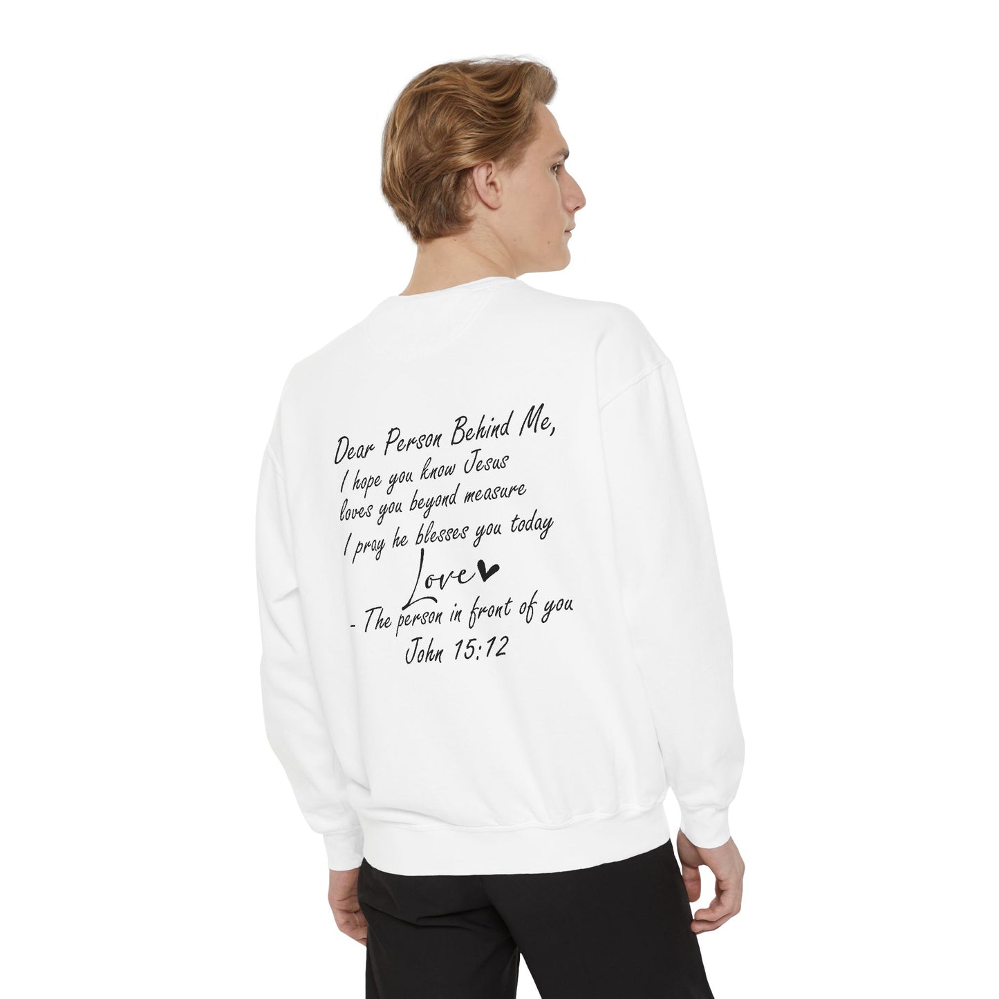 Love Like Jesus Garment-Dyed Sweatshirt, Inspirational Christian Apparel, Cozy Religious Gift, Faith-Based Fashion, Perfect for Holidays