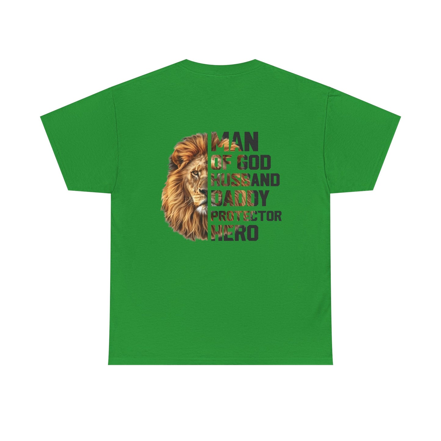Lion Faith Husband Tee, Protector Shirt, Unisex Christian Tshirt, Daddy Tee, Man of God Top, Religious Gift, Lion Print Shirt, Faith Words