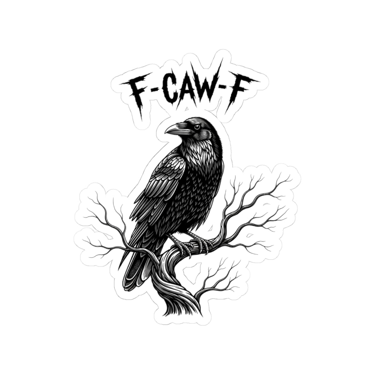 Raven Kiss-Cut Stickers | Gothic Decor, Halloween Gifts, Laptop Accessories, Unique Art, Cawing Crow Designs