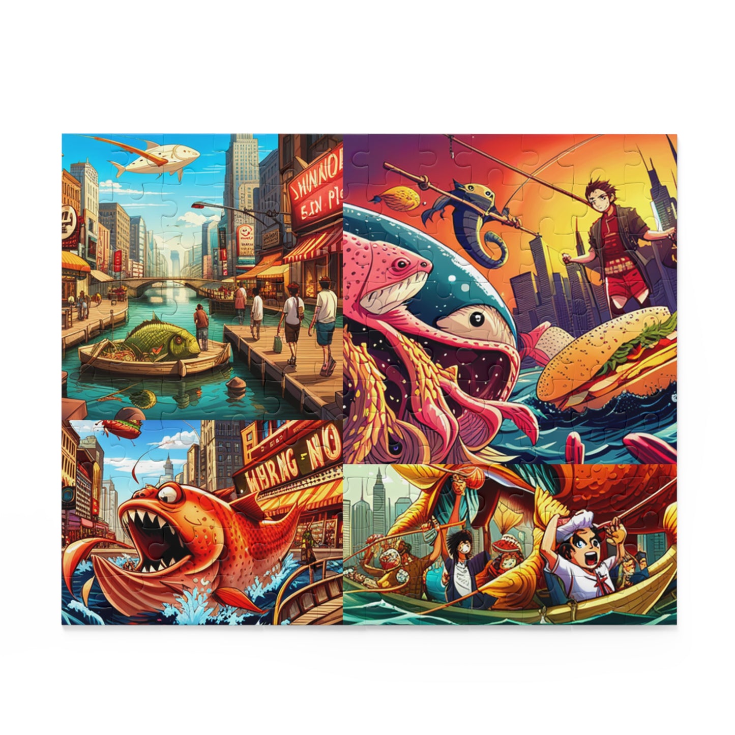 AI Fish Frenzy Mashup Puzzle (120, 252, 500-Piece)