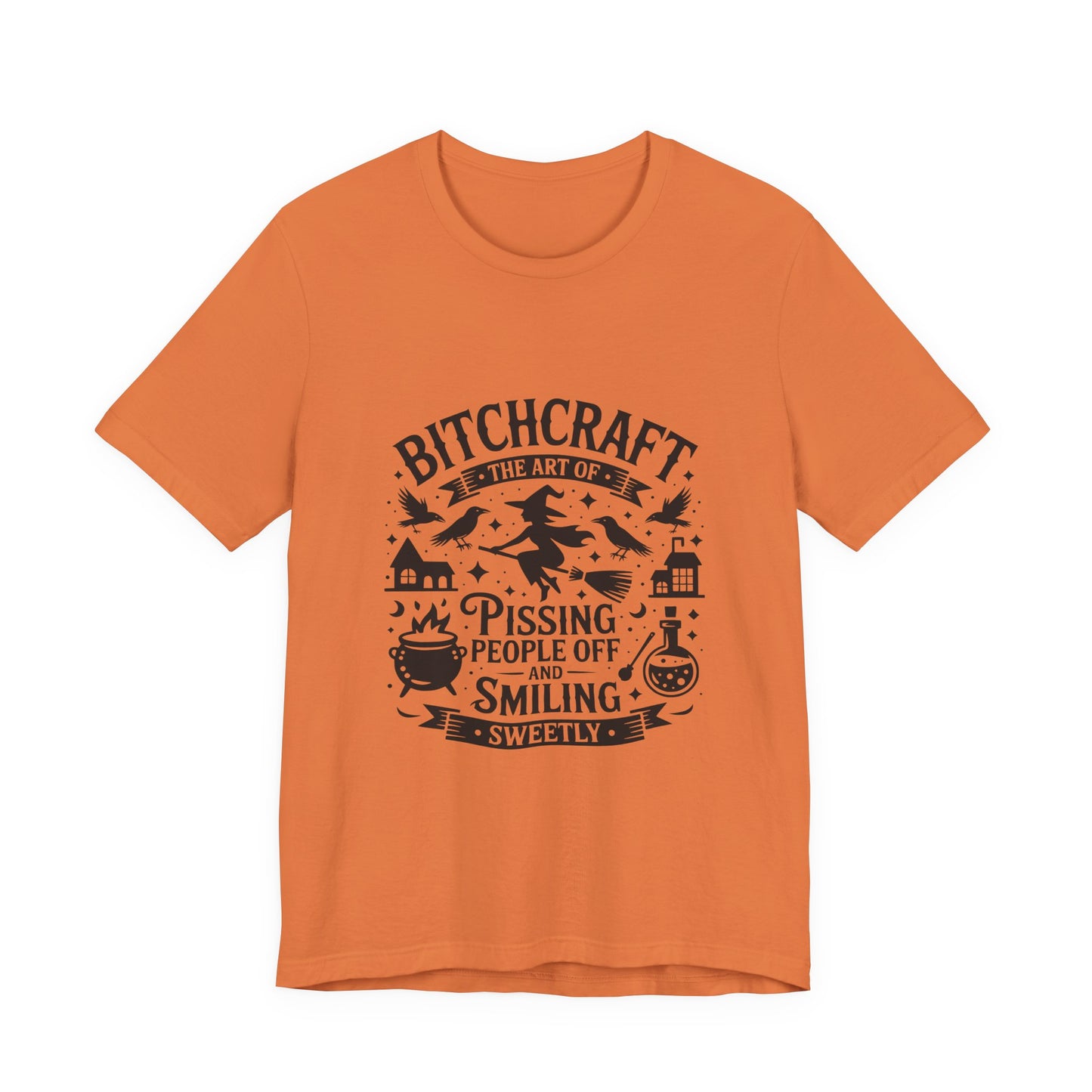 Bitchcraft Short Sleeve Tee - Witchy Humor T-Shirt, Gift for Witches, Halloween Apparel, Funny Witch Shirt, Unisex Tee