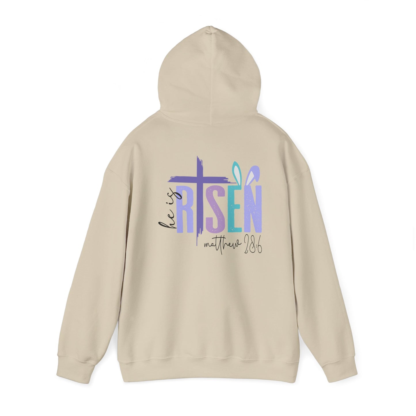 He is Risen Unisex Heavy Blend Hoodie - Faithful Comfort, Biblical Message, Perfect for Easter, Church Events, Spring Celebrations, Cozy