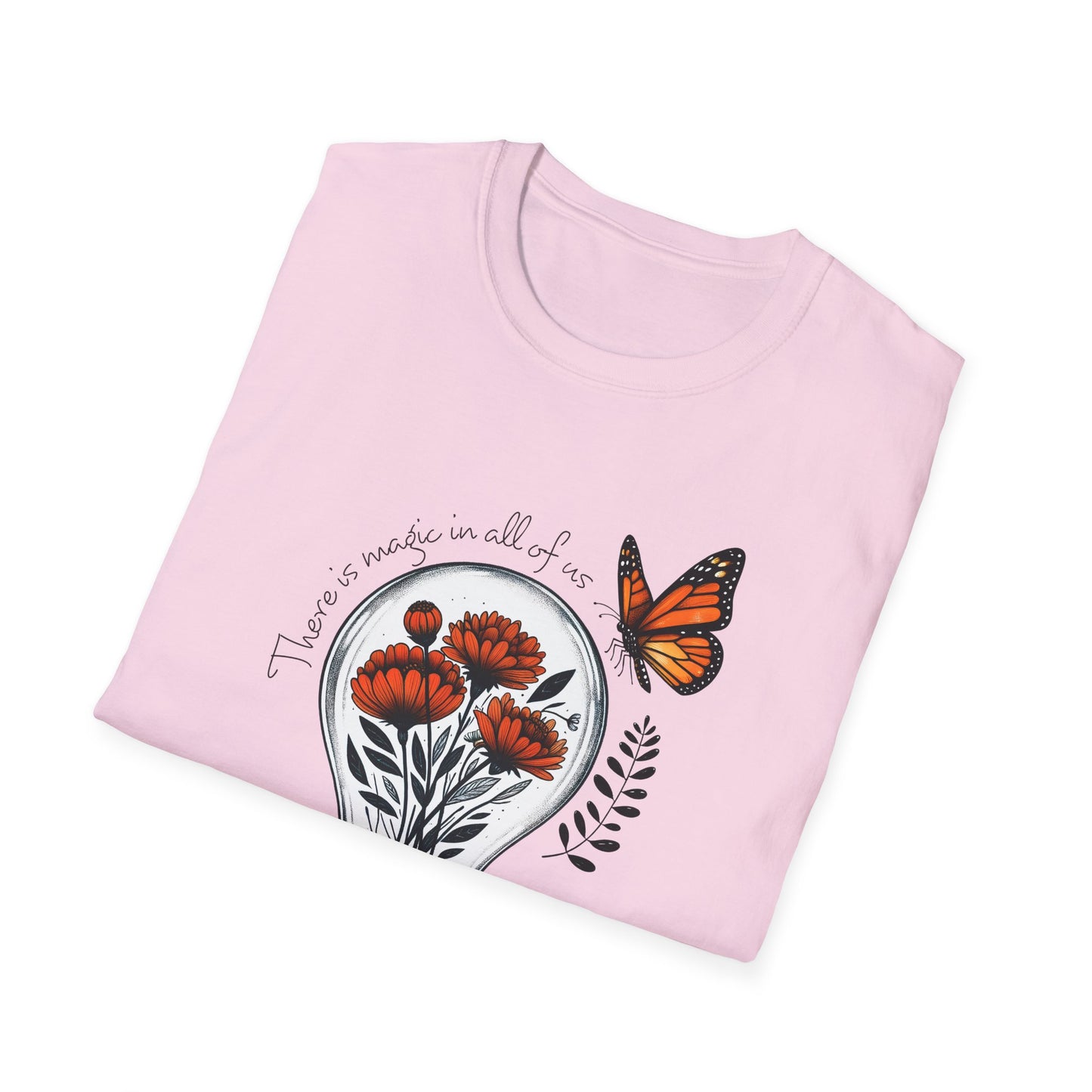 Inspiring Floral & Butterfly T-Shirt, Nature Lover Gift, Eco-Friendly Tee, Vintage Aesthetic Fashion, Motivational Quote Apparel
