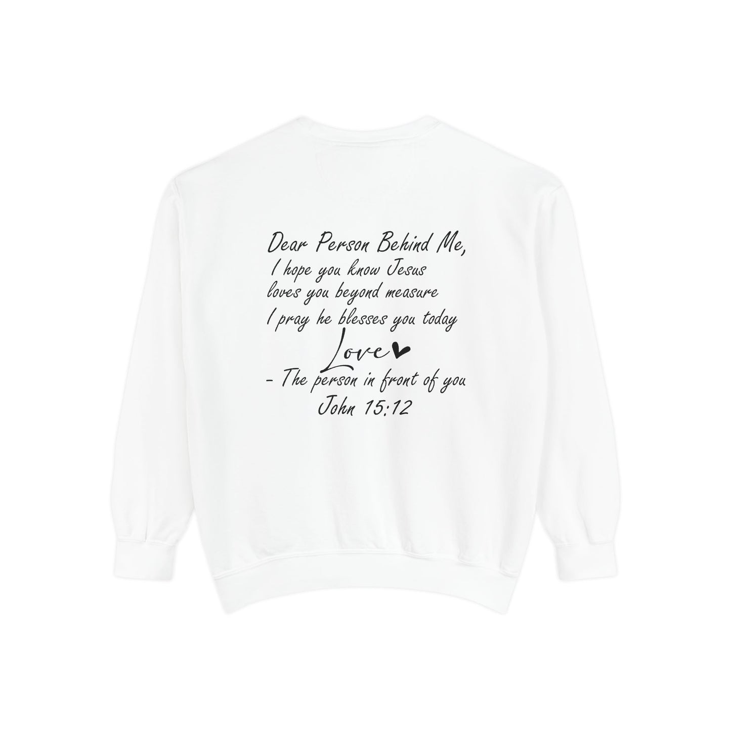 Love Like Jesus Garment-Dyed Sweatshirt, Inspirational Christian Apparel, Cozy Religious Gift, Faith-Based Fashion, Perfect for Holidays