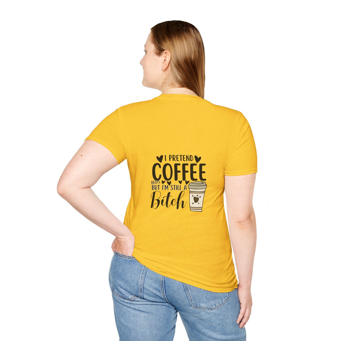 Funny Coffee Cup Unisex T-Shirt - I Pretend Coffee Helps