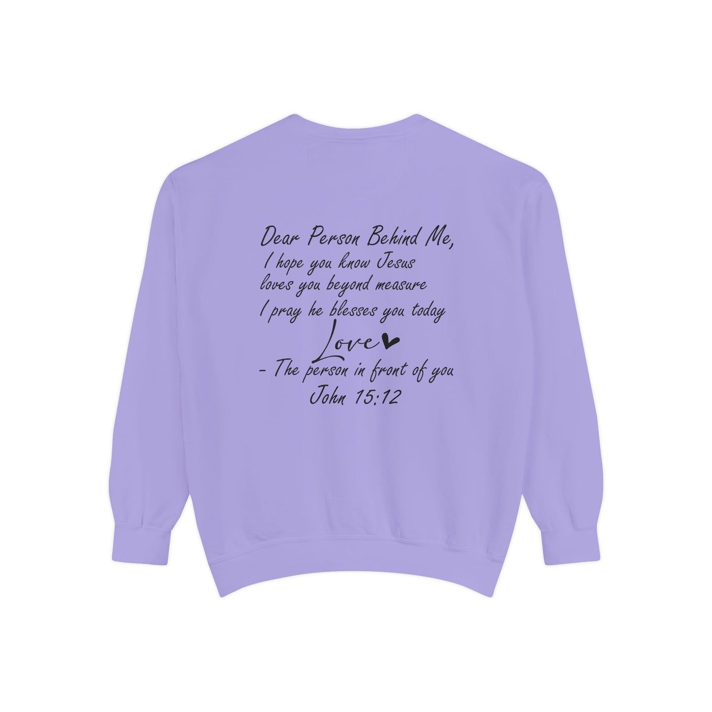 Love Like Jesus Garment-Dyed Sweatshirt, Inspirational Christian Apparel, Cozy Religious Gift, Faith-Based Fashion, Perfect for Holidays