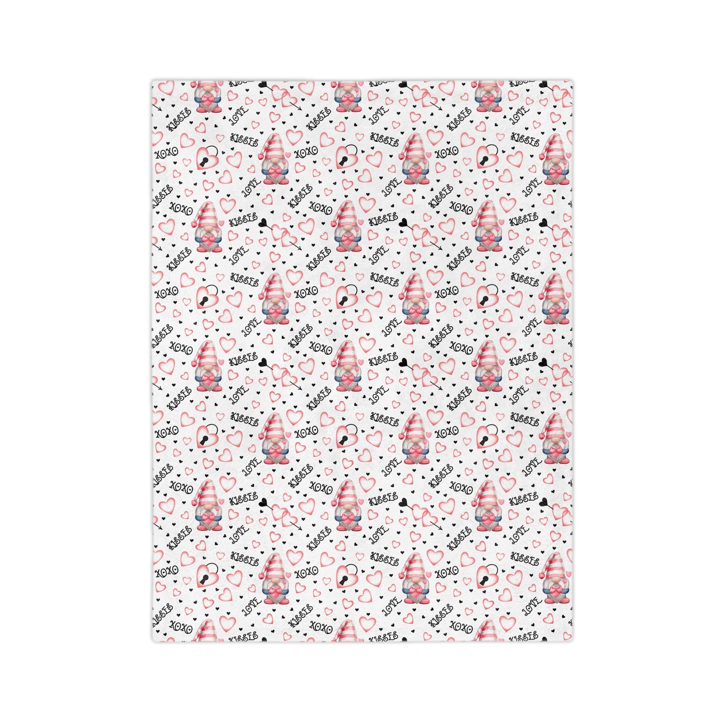 Valentines Hearts Velveteen Microfiber Blanket