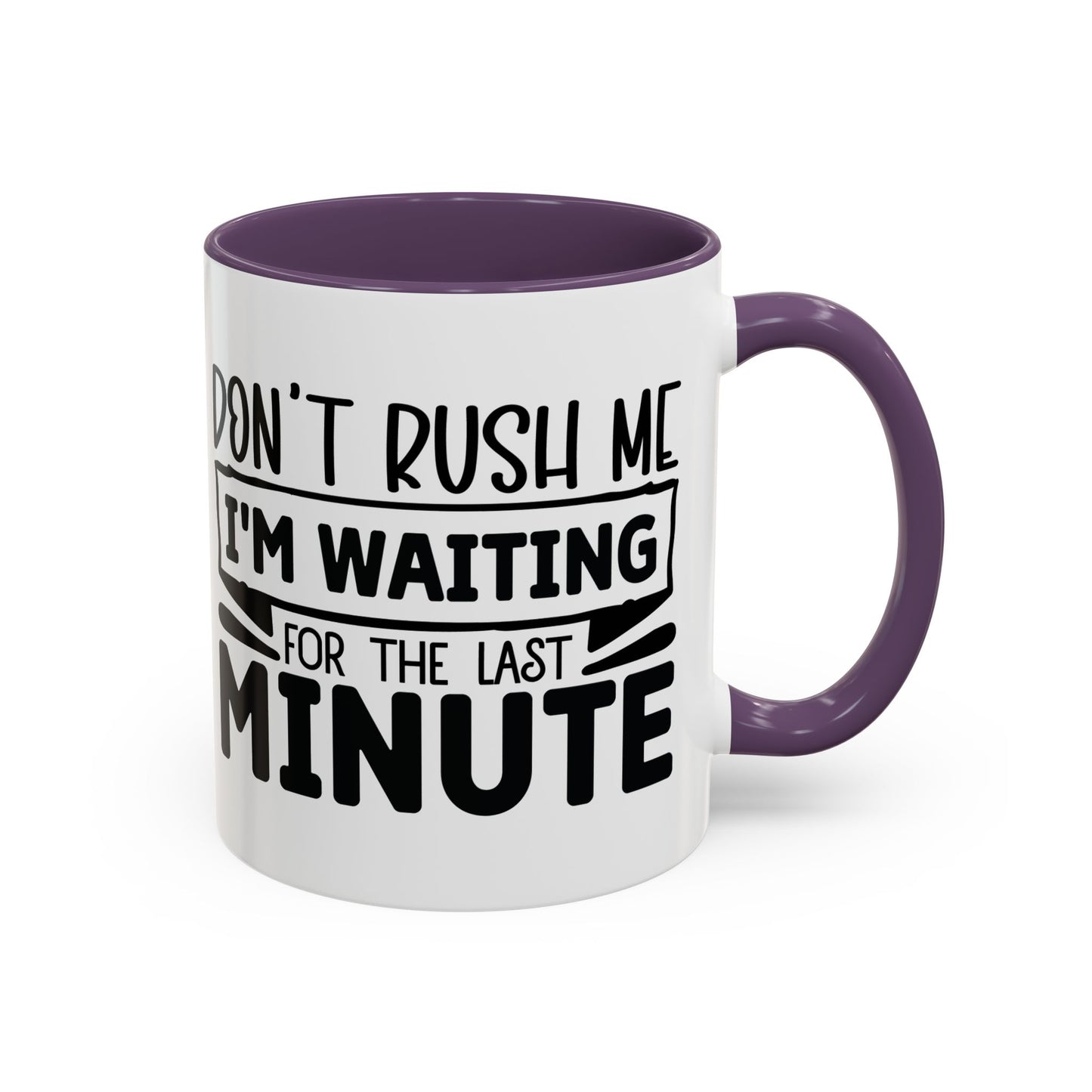 Coffee Mug, Funny Mug with Anti Social Butterfly and Don't Rush Me Designs, Office Mug, White Mug with Colorful Handle, Cute Mug, Unique