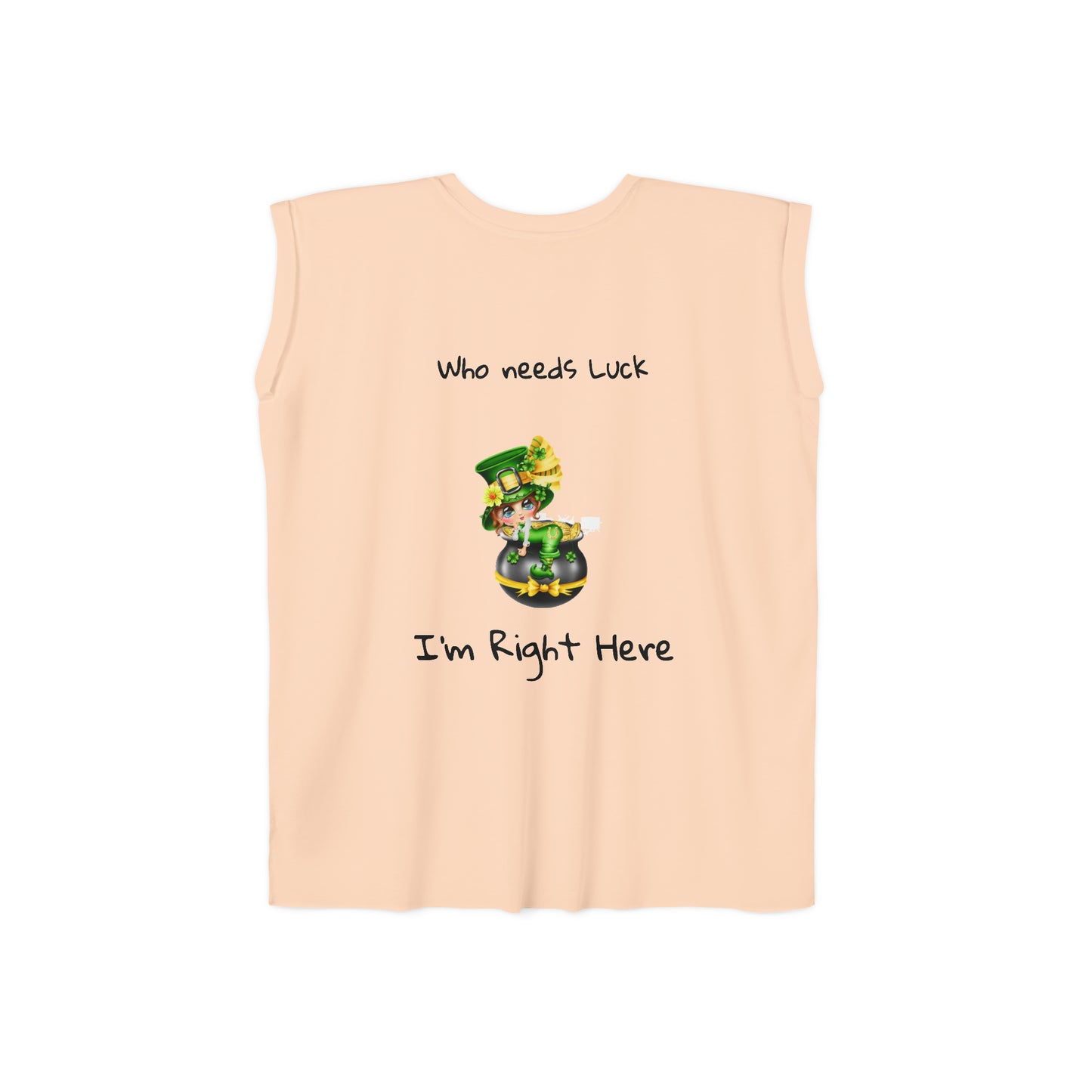 Camiseta musculosa con puños enrollados fluidos para mujer del Día de San Patricio