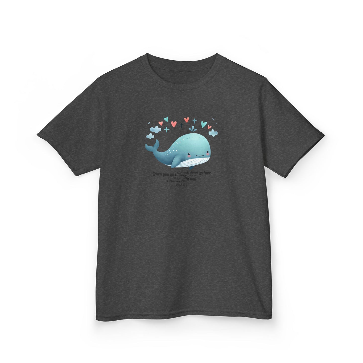 Whale-Themed Kids Heavy Cotton Tee - Cute, Fun T-Shirt, Perfect for Birthday Gifts, Summer Parties, Ocean Lovers, Kids' Apparel