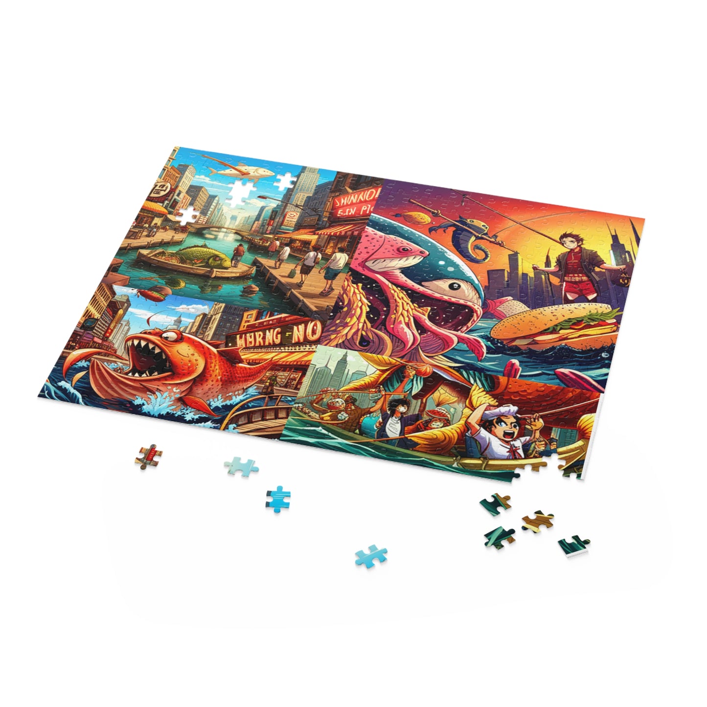 AI Fish Frenzy Mashup Puzzle (120, 252, 500-Piece)
