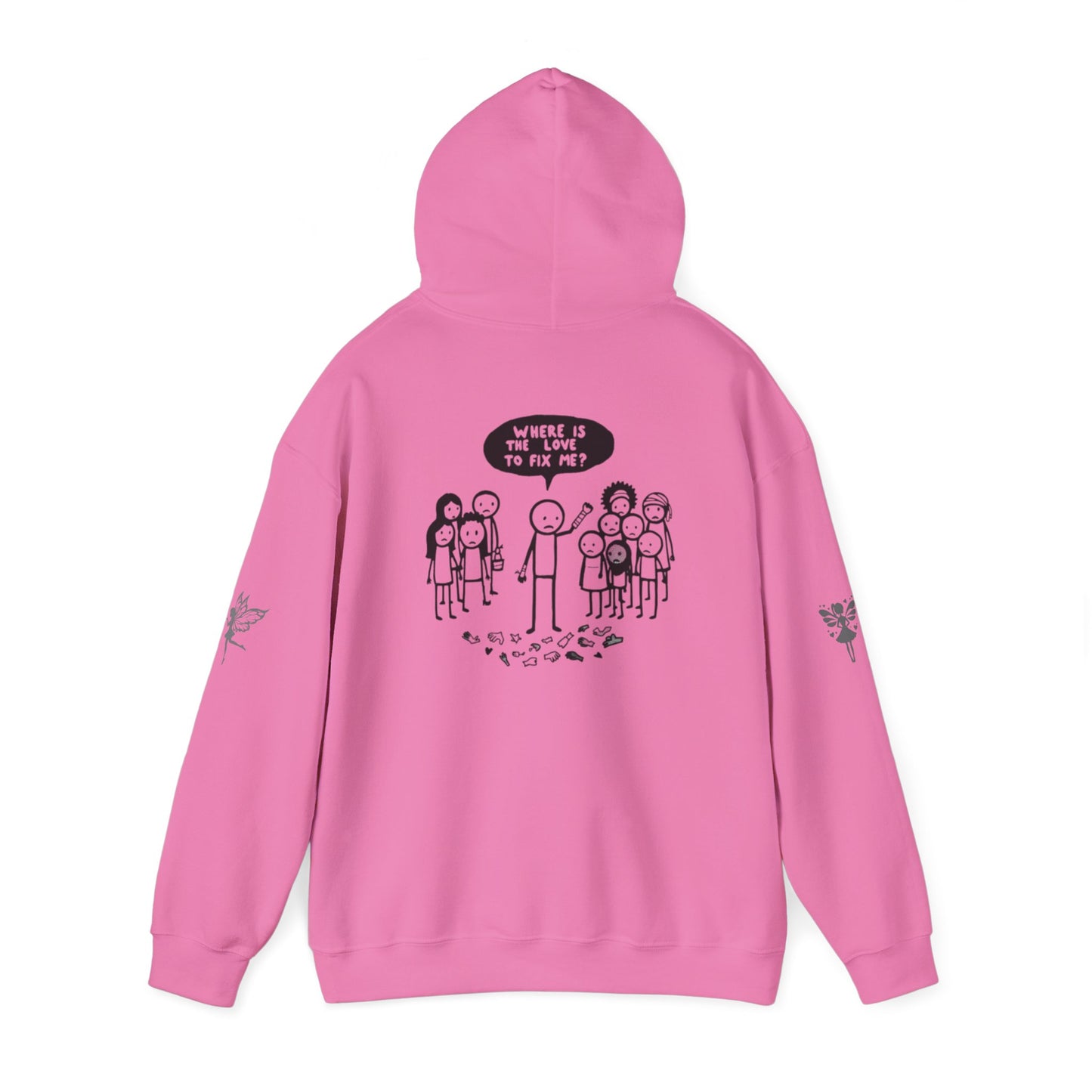 Hoodie - Broken Stick Figure Asking Who Can Fix Them