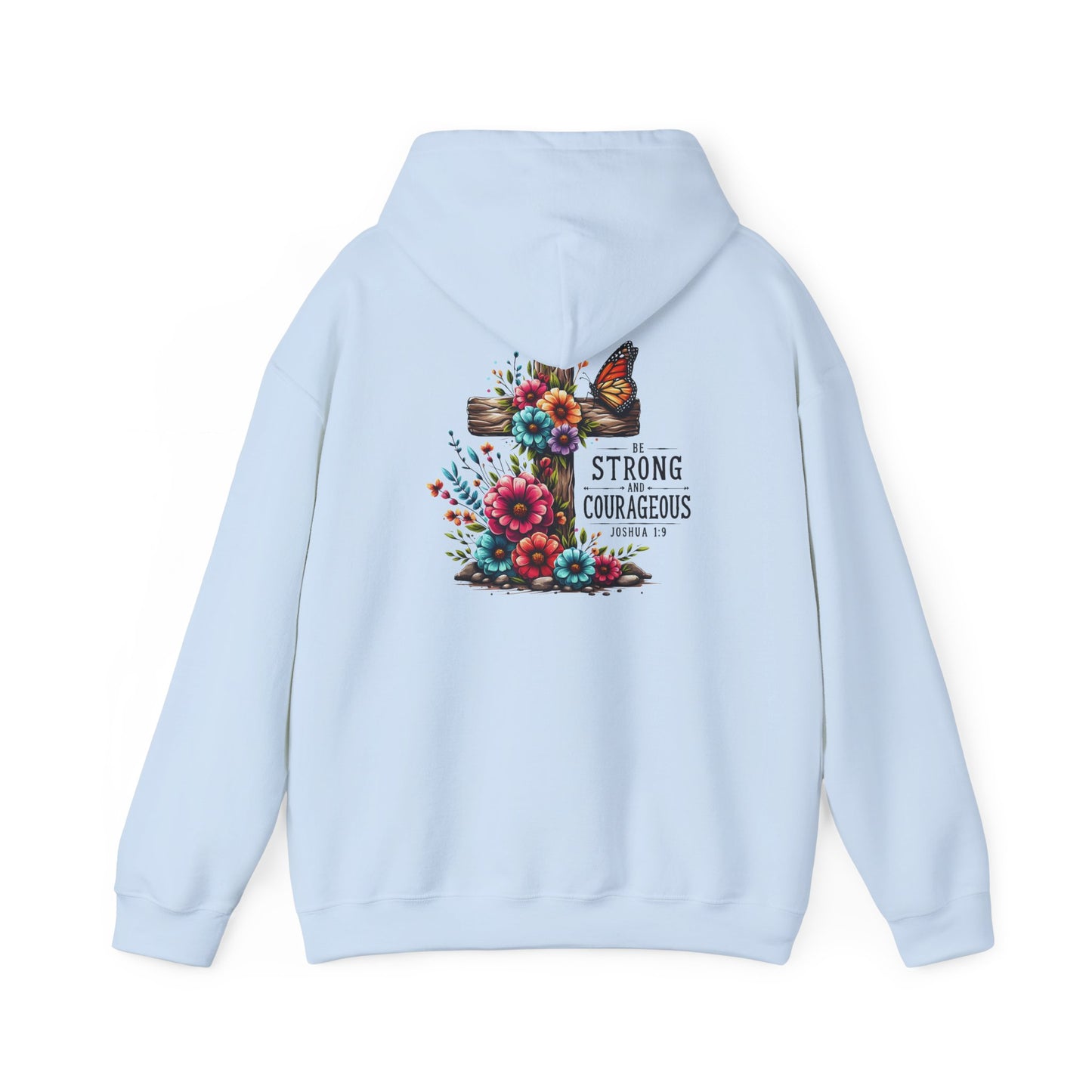 Christian Hooded Sweatshirt 'Strong and Courageous Proverbs'