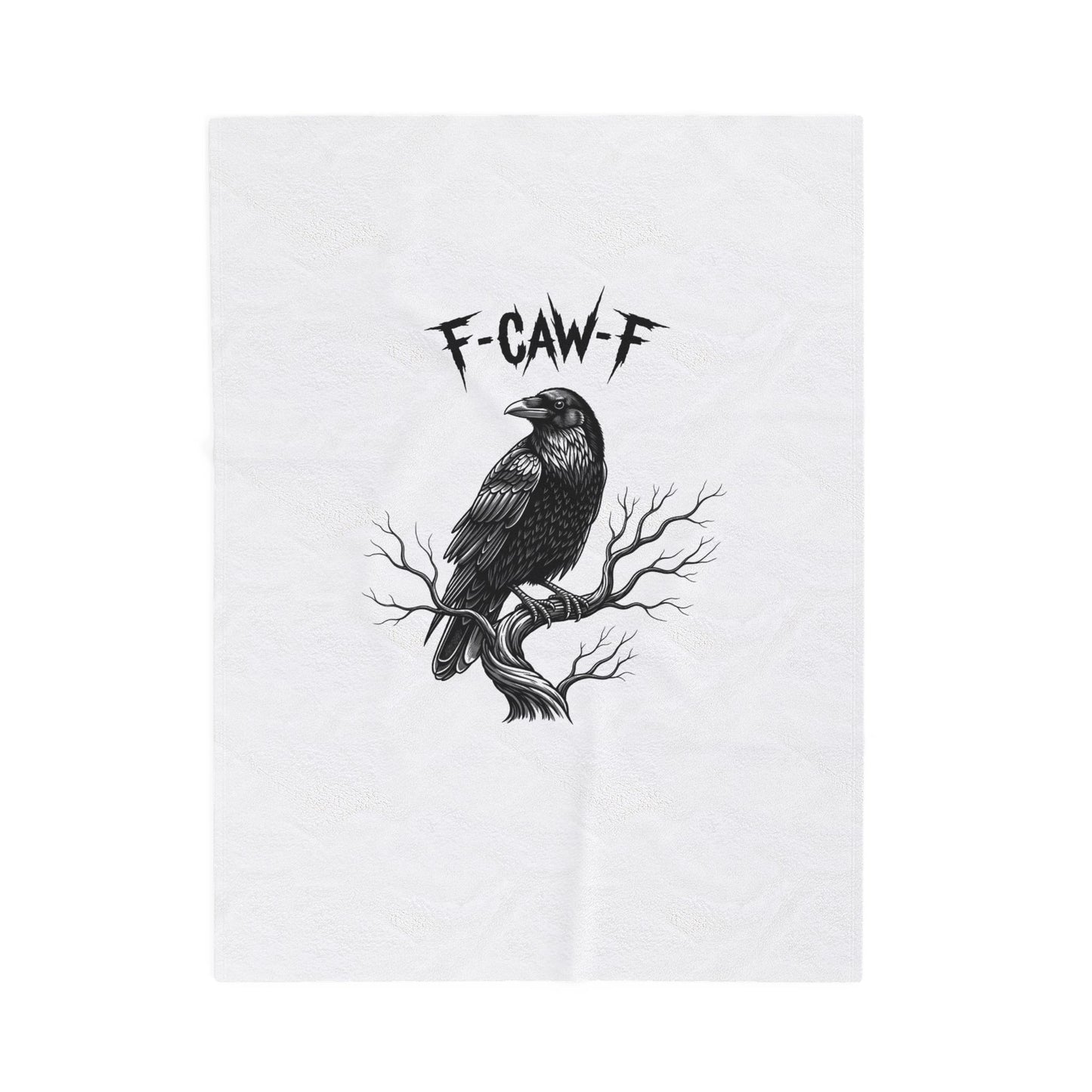 Cawing Raven Plush Blanket | Soft Throw for Cozy Nights, Home Decor, Gifts for Bird Lovers, Halloween Decor, Rustic Living