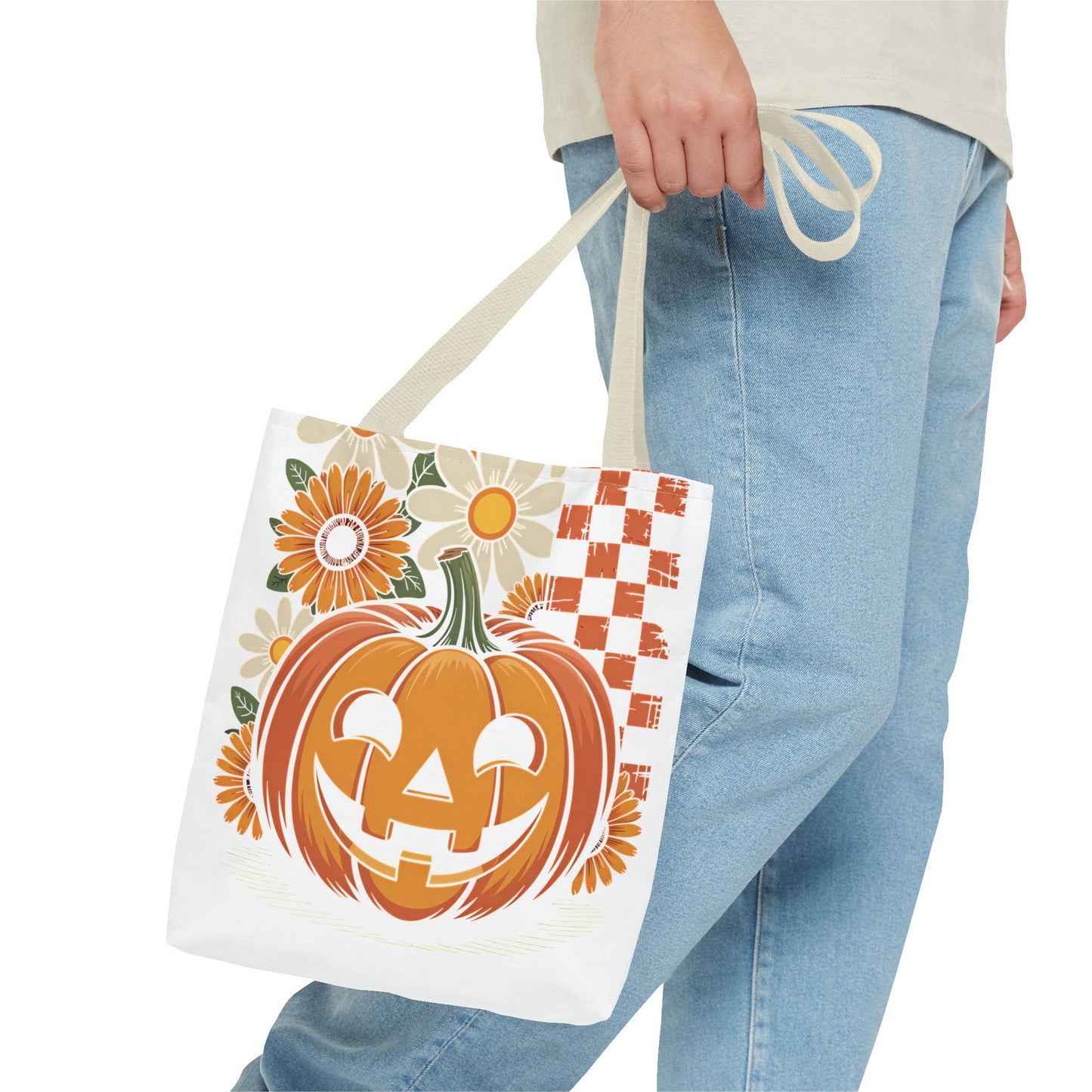 Autumn Pumpkin Tote Bag, Halloween Gift, Eco-Friendly Shopping, Seasonal Bag, Fall Decor, Floral Pumpkin Handbag