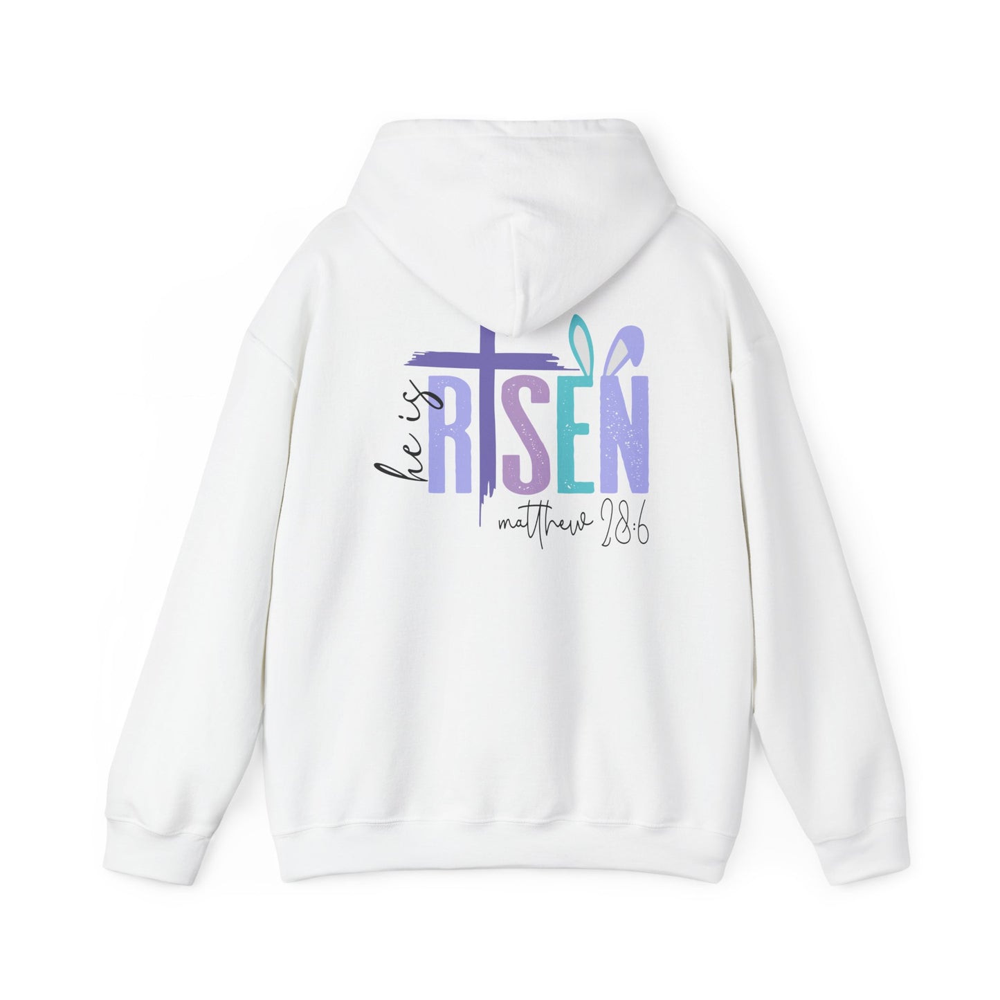 He is Risen Unisex Heavy Blend Hoodie - Faithful Comfort, Biblical Message, Perfect for Easter, Church Events, Spring Celebrations, Cozy