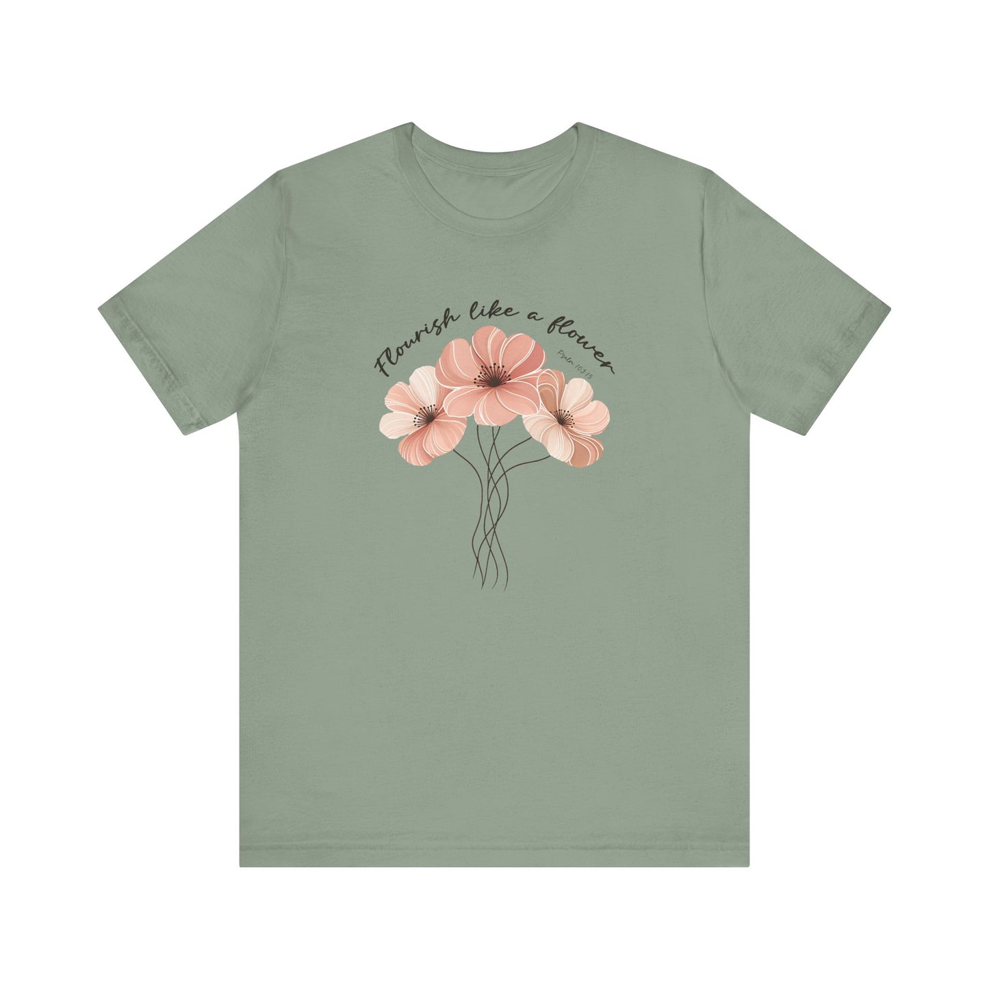 Flourish Like a Flower Unisex Tee - Soft Floral Design