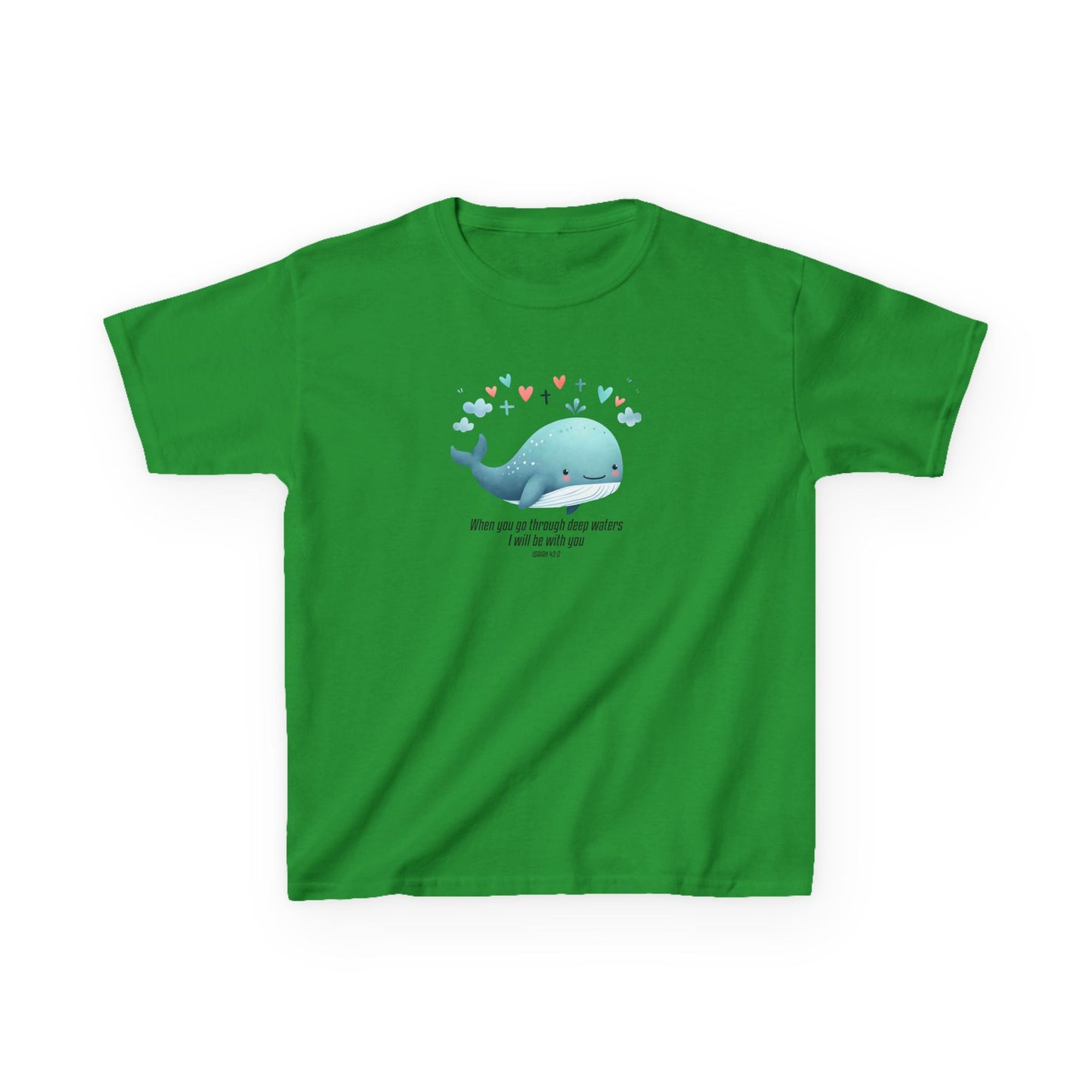 Whale-Themed Kids Heavy Cotton Tee - Cute, Fun T-Shirt, Perfect for Birthday Gifts, Summer Parties, Ocean Lovers, Kids' Apparel