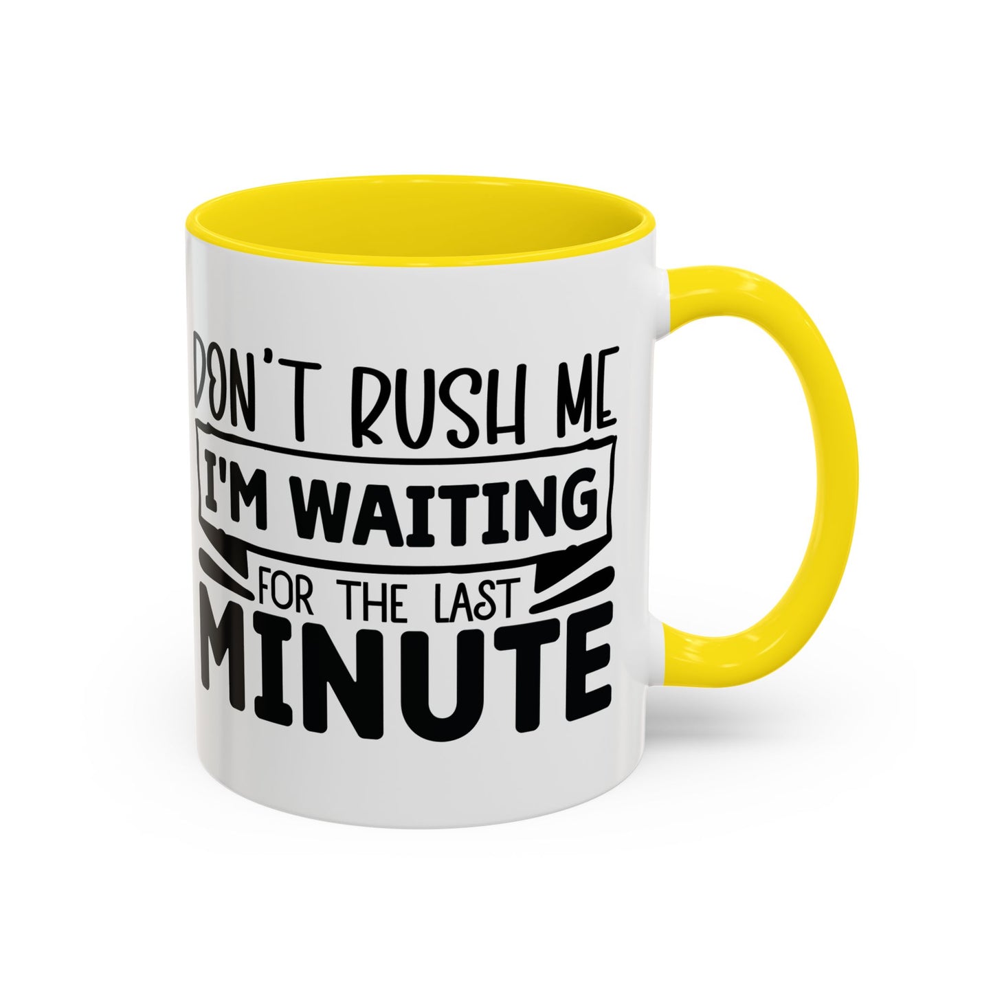 Coffee Mug, Funny Mug with Anti Social Butterfly and Don't Rush Me Designs, Office Mug, White Mug with Colorful Handle, Cute Mug, Unique