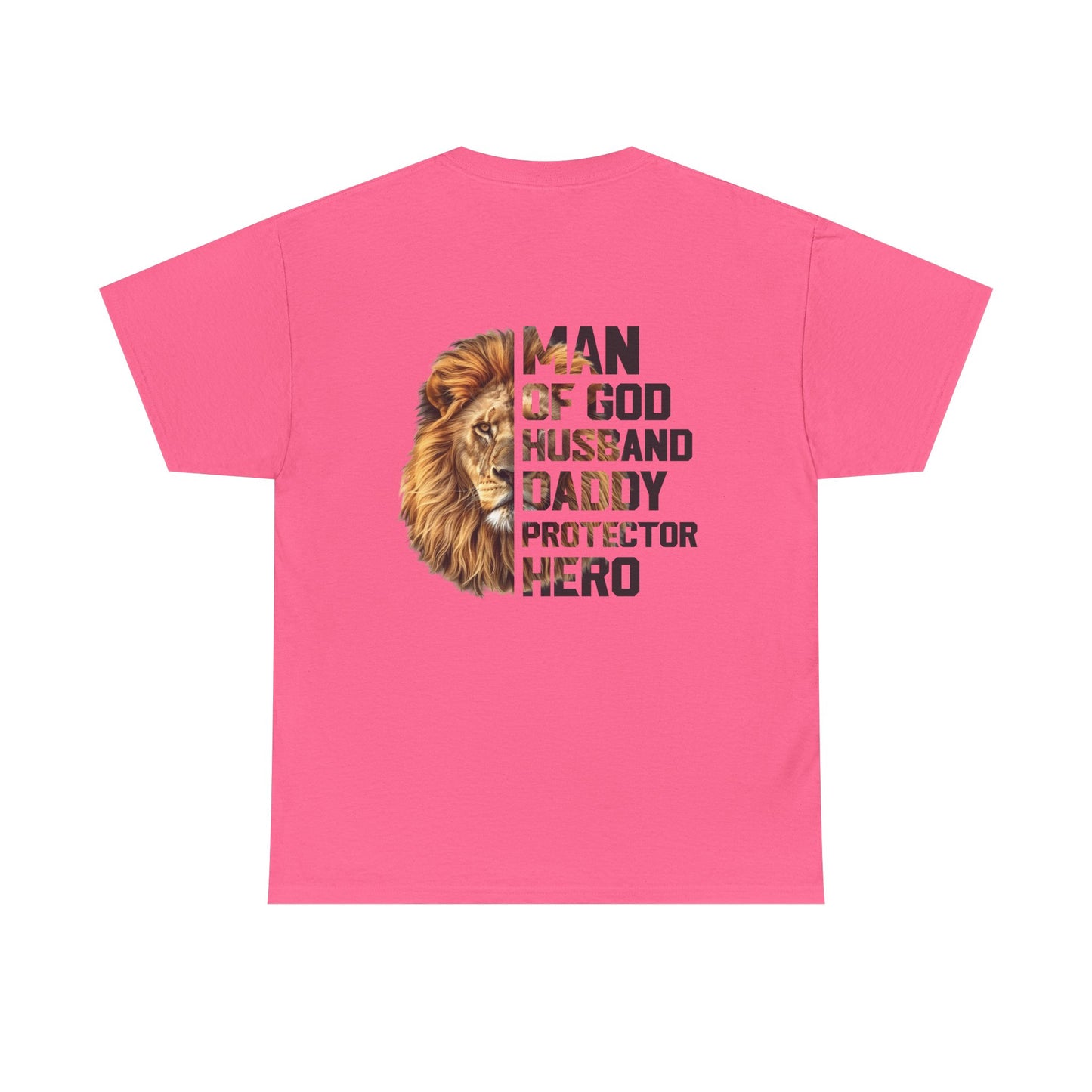 Lion Faith Husband Tee, Protector Shirt, Unisex Christian Tshirt, Daddy Tee, Man of God Top, Religious Gift, Lion Print Shirt, Faith Words
