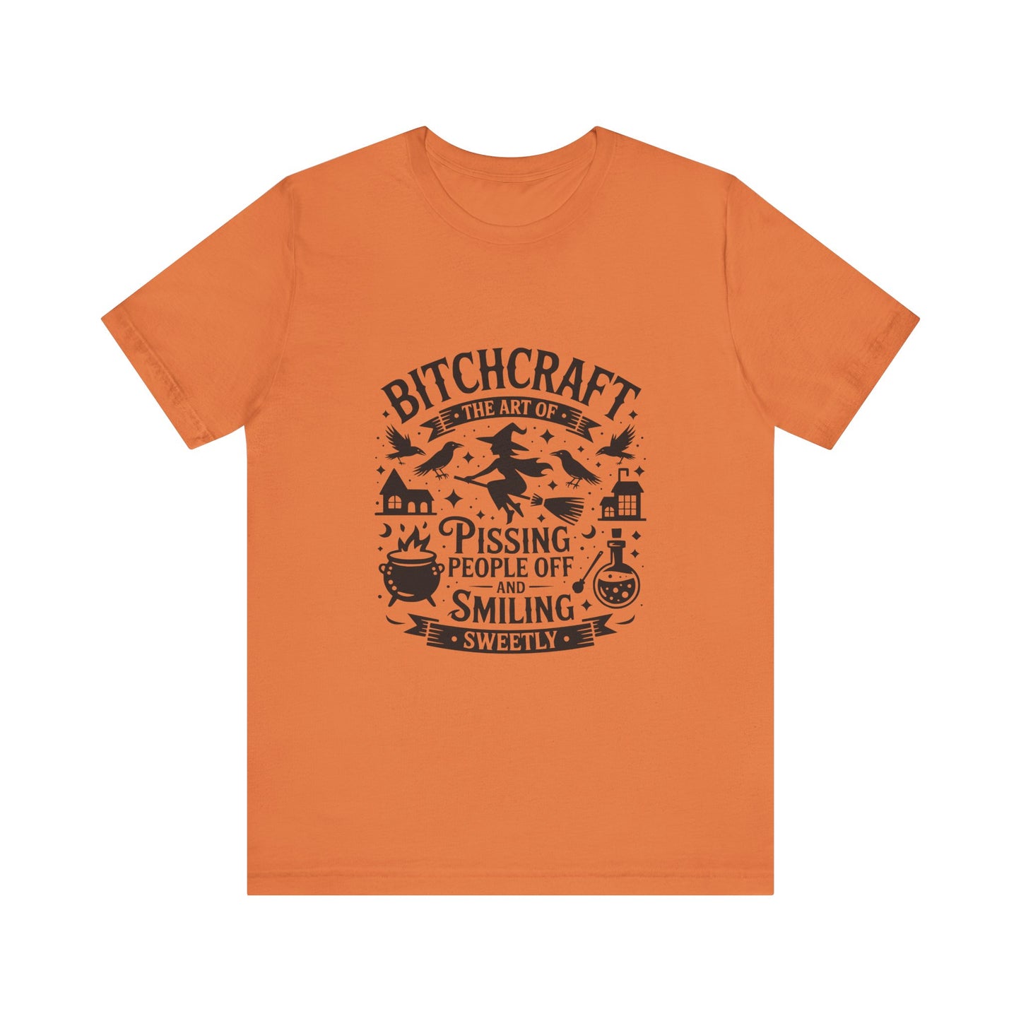 Bitchcraft Short Sleeve Tee - Witchy Humor T-Shirt, Gift for Witches, Halloween Apparel, Funny Witch Shirt, Unisex Tee