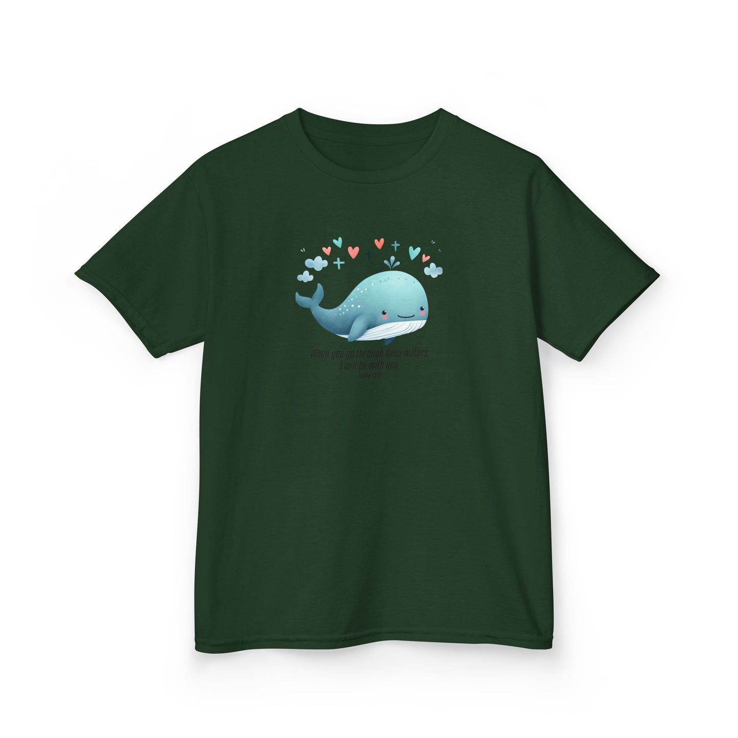 Whale-Themed Kids Heavy Cotton Tee - Cute, Fun T-Shirt, Perfect for Birthday Gifts, Summer Parties, Ocean Lovers, Kids' Apparel