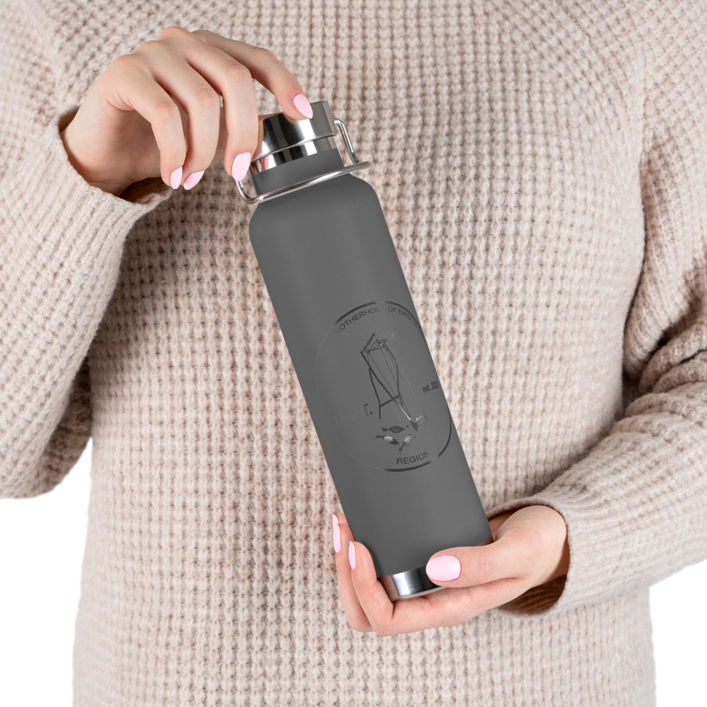 IBBT Insulated Water Bottle, 22oz Copper Flask for Outdoor Adventures, Custom Travel Mug
