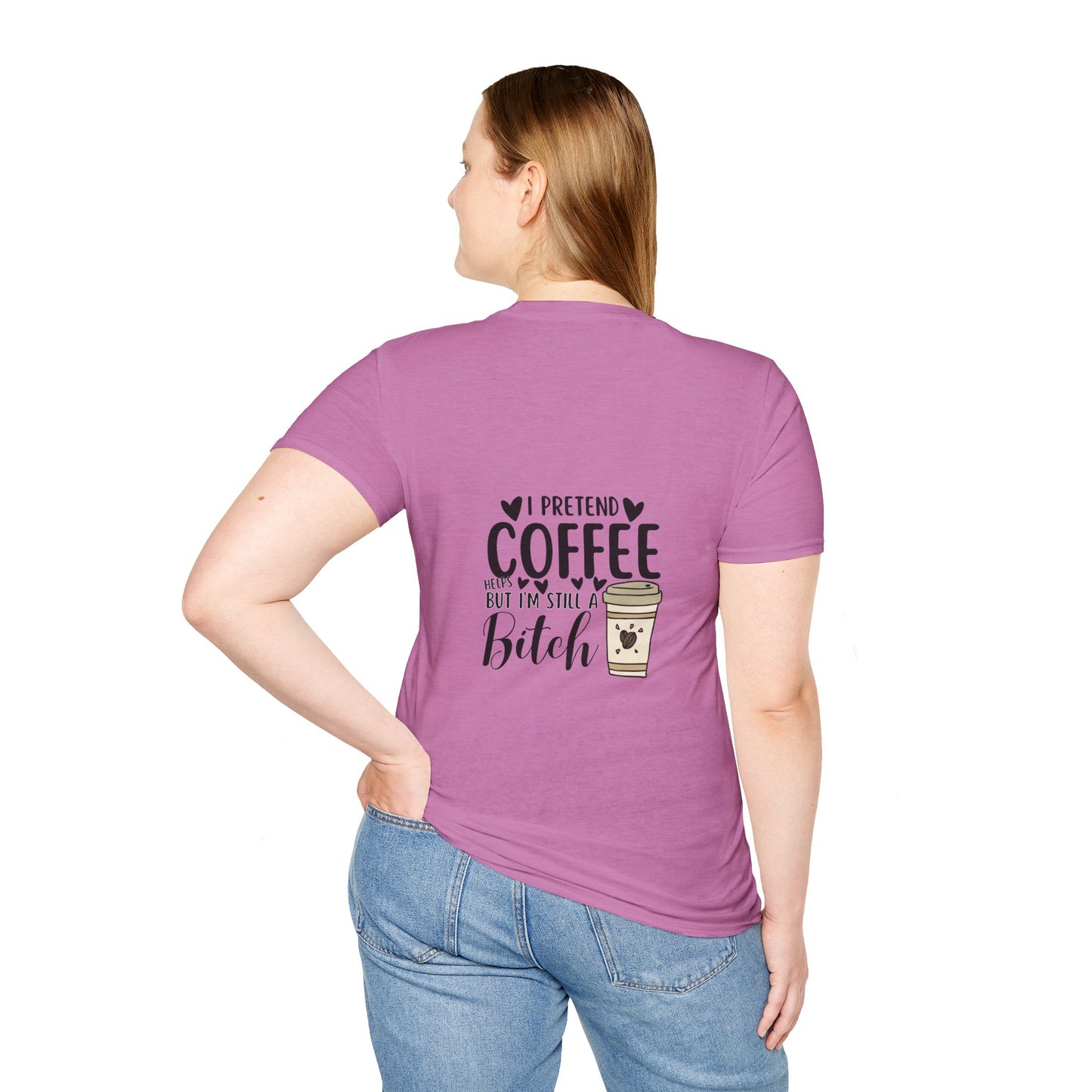 Funny Coffee Cup Unisex T-Shirt - I Pretend Coffee Helps