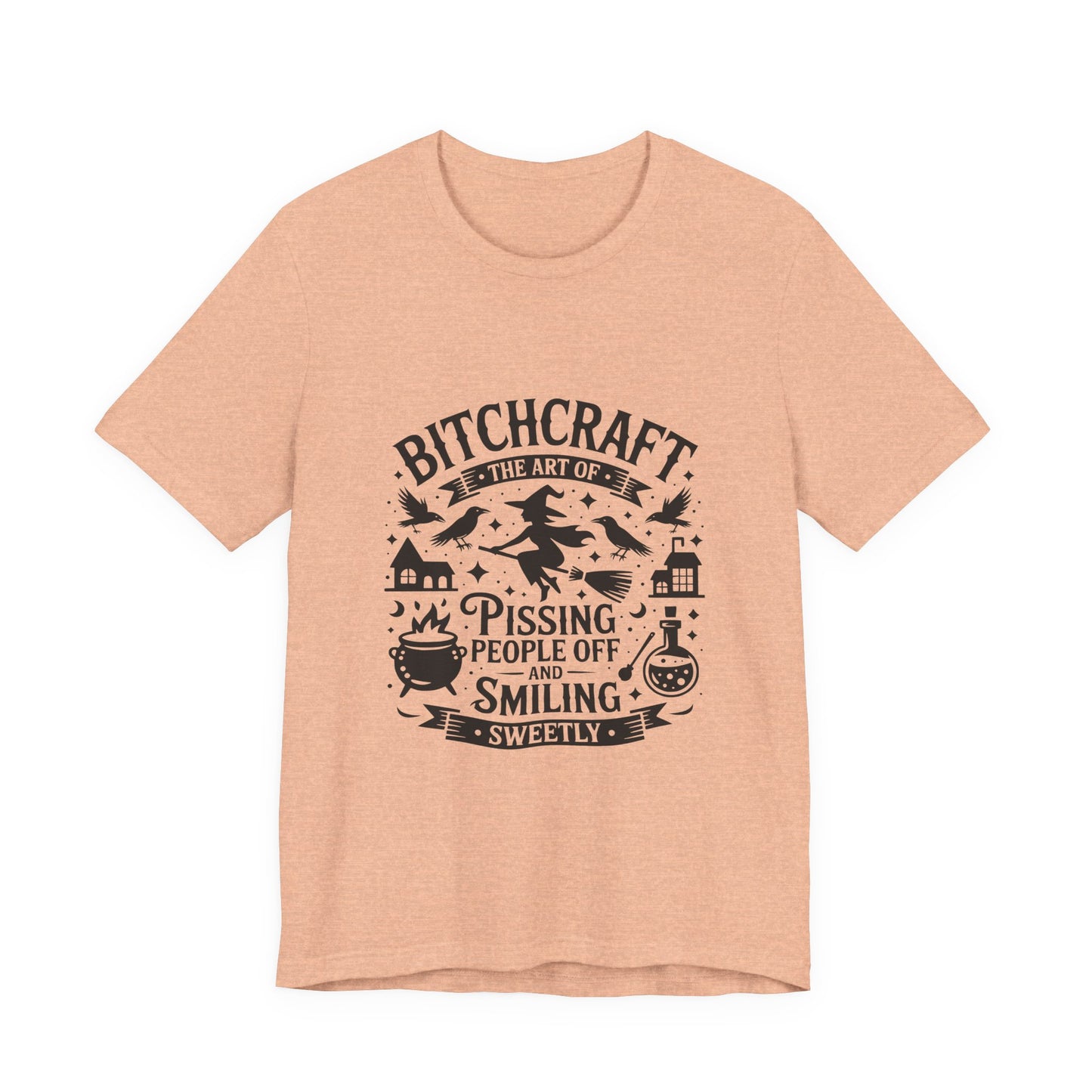 Bitchcraft Short Sleeve Tee - Witchy Humor T-Shirt, Gift for Witches, Halloween Apparel, Funny Witch Shirt, Unisex Tee
