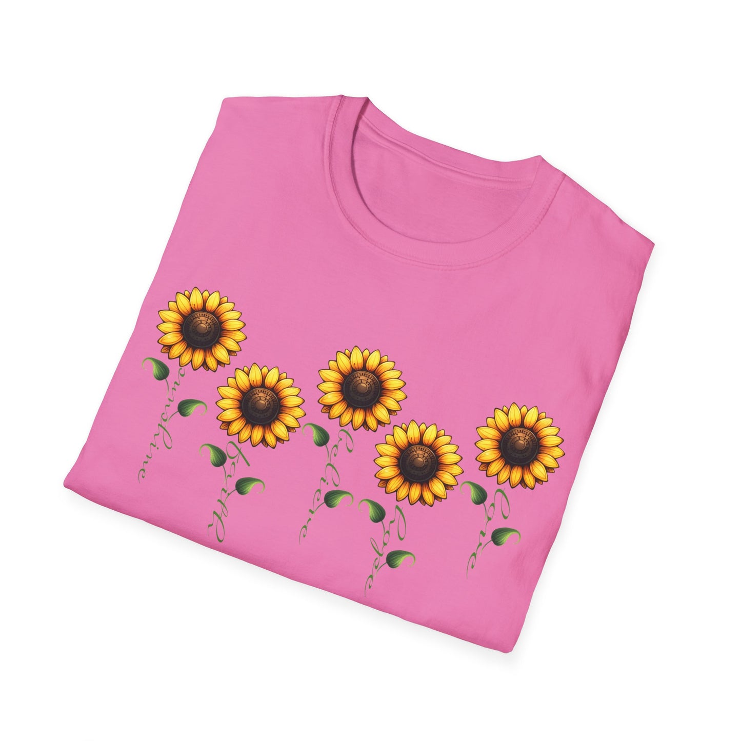 Sunflower Garden Unisex Softstyle T-Shirt, Floral Tee, Nature Lover Gift, Summer Apparel, Boho Aesthetic