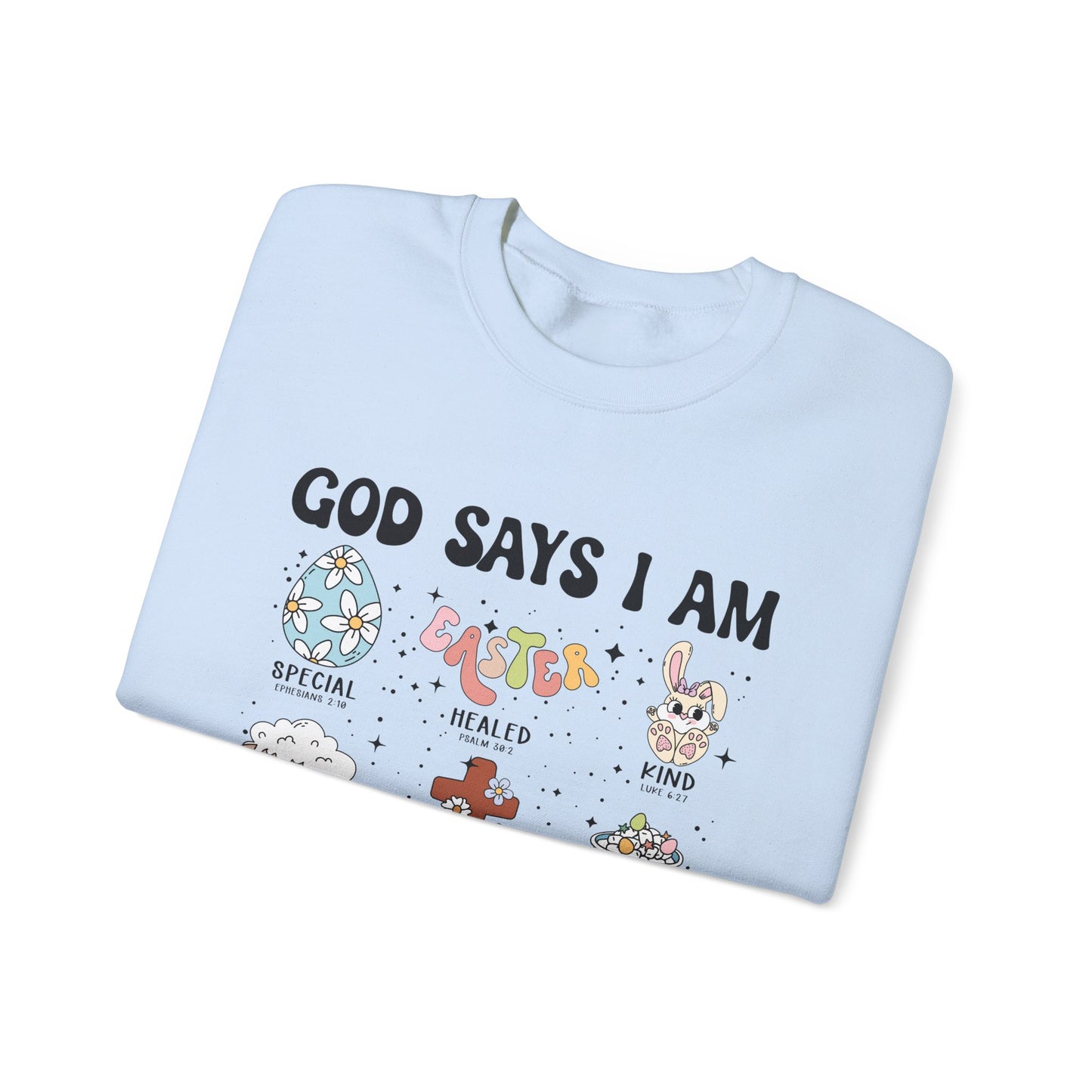 Inspirational God Says I Am Sweatshirt, Easter Gift, Motivational Apparel, Cozy Crewneck, Positive Affirmation Sweatshirt, Unisex Gift