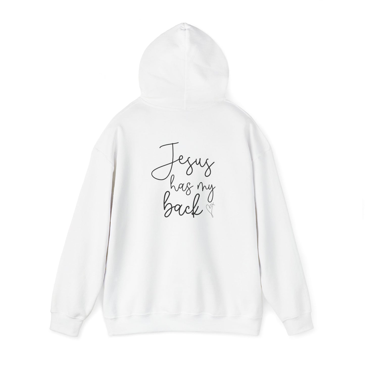Jesus Has My Back Hoodie - Unisex Heavy Blend™ Sweatshirt, Faith-Based Gift, Cozy Comfort, Religious Apparel, Inspirational Wear