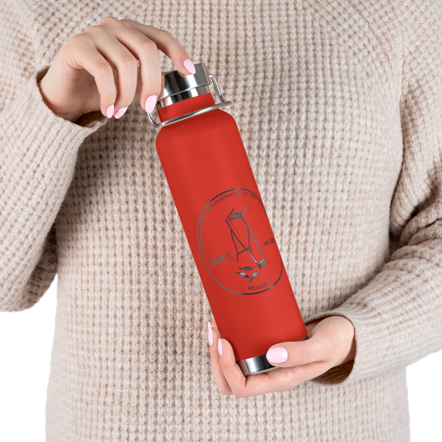 IBBT Insulated Water Bottle, 22oz Copper Flask for Outdoor Adventures, Custom Travel Mug