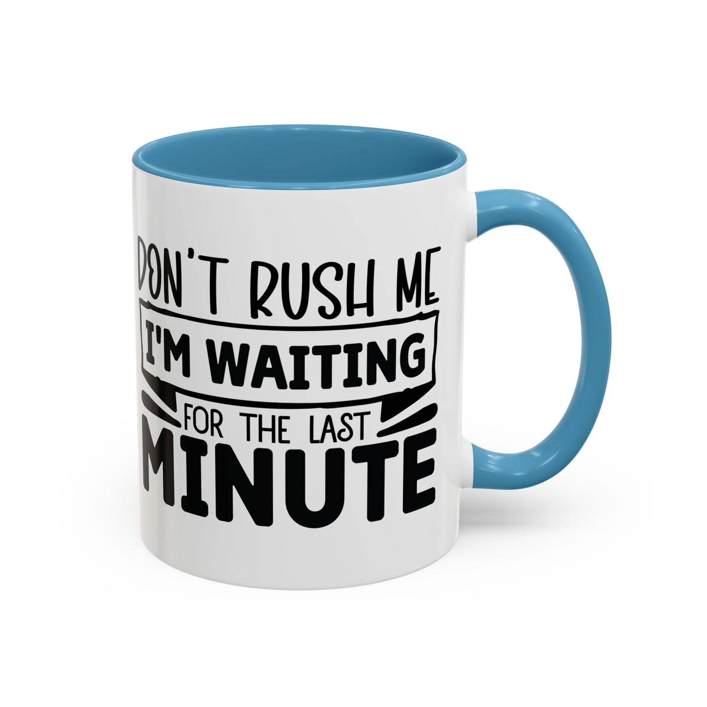 Coffee Mug, Funny Mug with Anti Social Butterfly and Don't Rush Me Designs, Office Mug, White Mug with Colorful Handle, Cute Mug, Unique