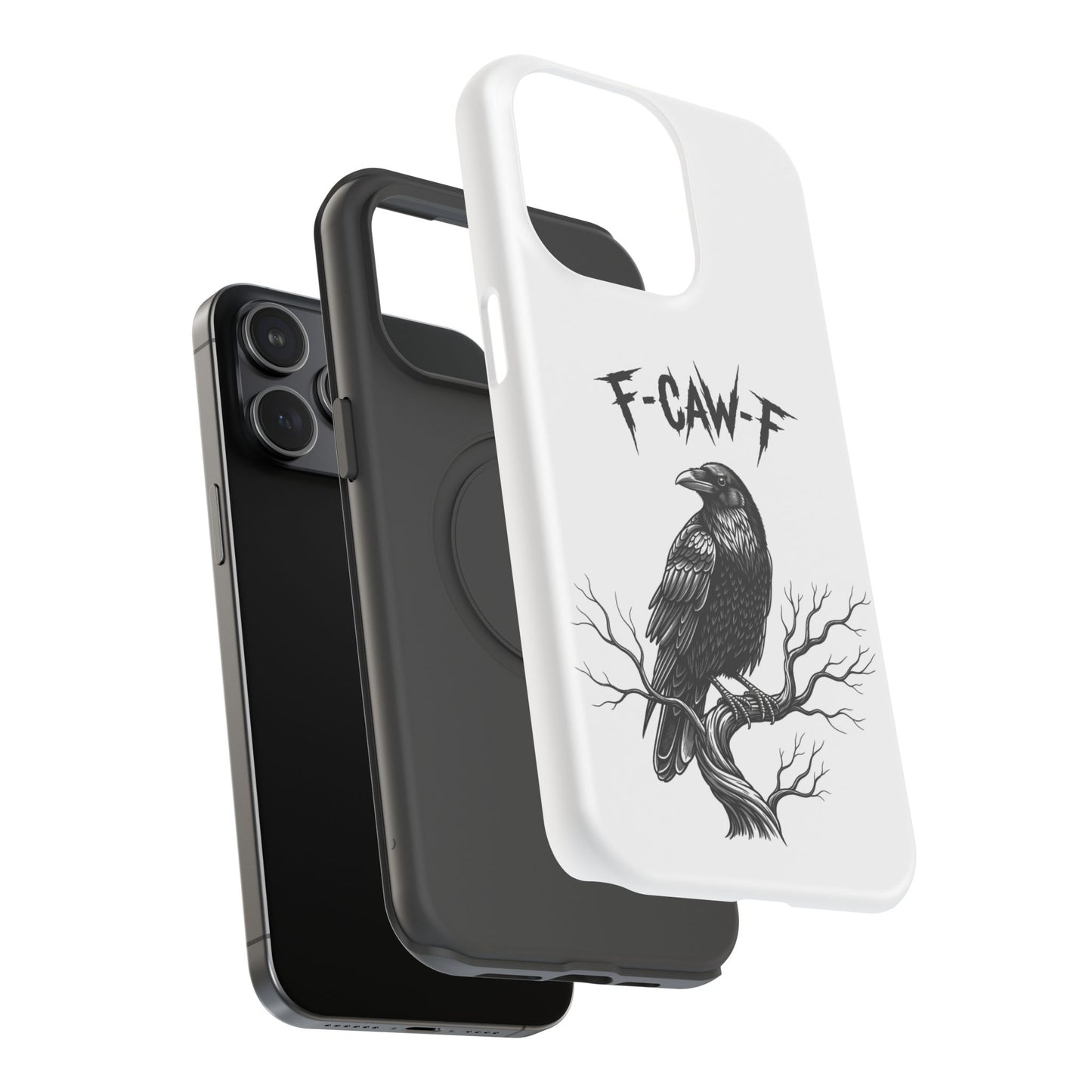 F-Caw-F Raven Phone Case, Autum Vibe Accessory, Perfect for Bird Lovers, Unique Gift for Him/Her, Impact-Resistant Phone Cover