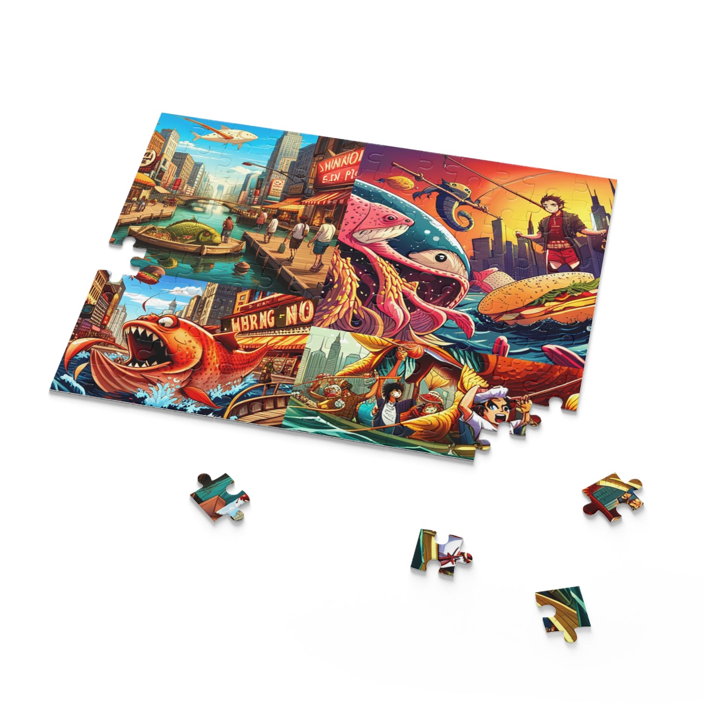 AI Fish Frenzy Mashup Puzzle (120, 252, 500-Piece)