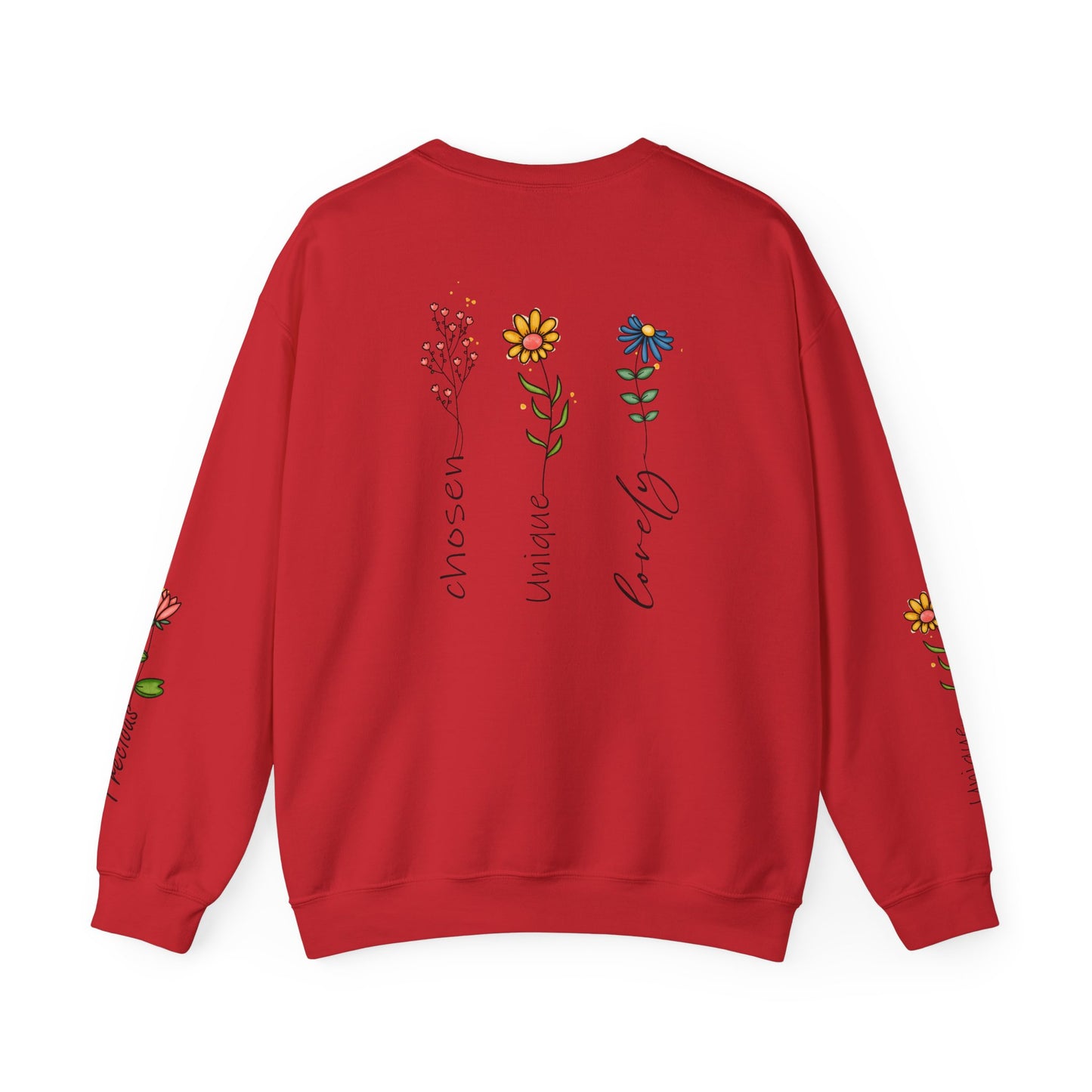Cross Flowers Unisex Sweatshirt, Religious Lover Gift, Forgiveness Strength Shirt, Flower Buff Apparel, Unique Precious Sweater