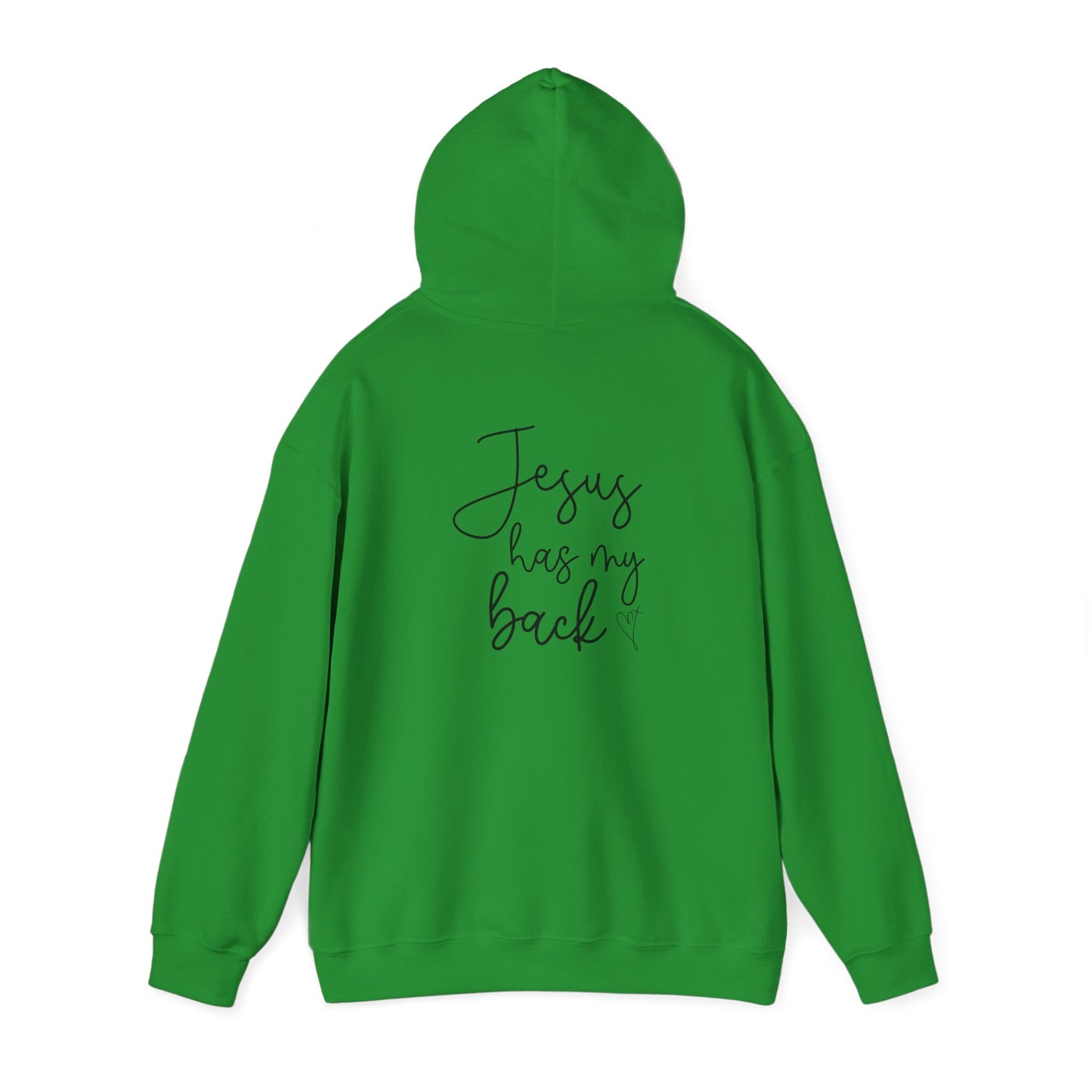 Jesus Has My Back Hoodie - Unisex Heavy Blend™ Sweatshirt, Faith-Based Gift, Cozy Comfort, Religious Apparel, Inspirational Wear