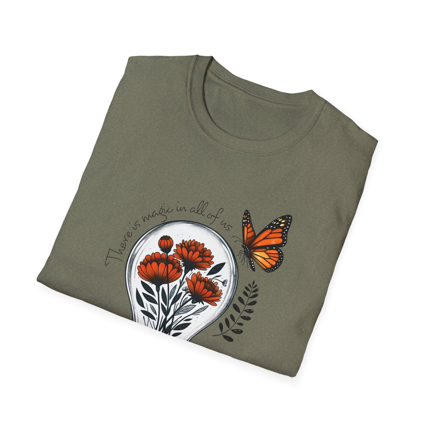 Inspiring Floral & Butterfly T-Shirt, Nature Lover Gift, Eco-Friendly Tee, Vintage Aesthetic Fashion, Motivational Quote Apparel