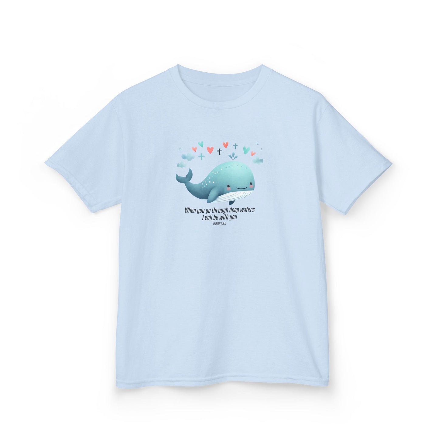 Whale-Themed Kids Heavy Cotton Tee - Cute, Fun T-Shirt, Perfect for Birthday Gifts, Summer Parties, Ocean Lovers, Kids' Apparel