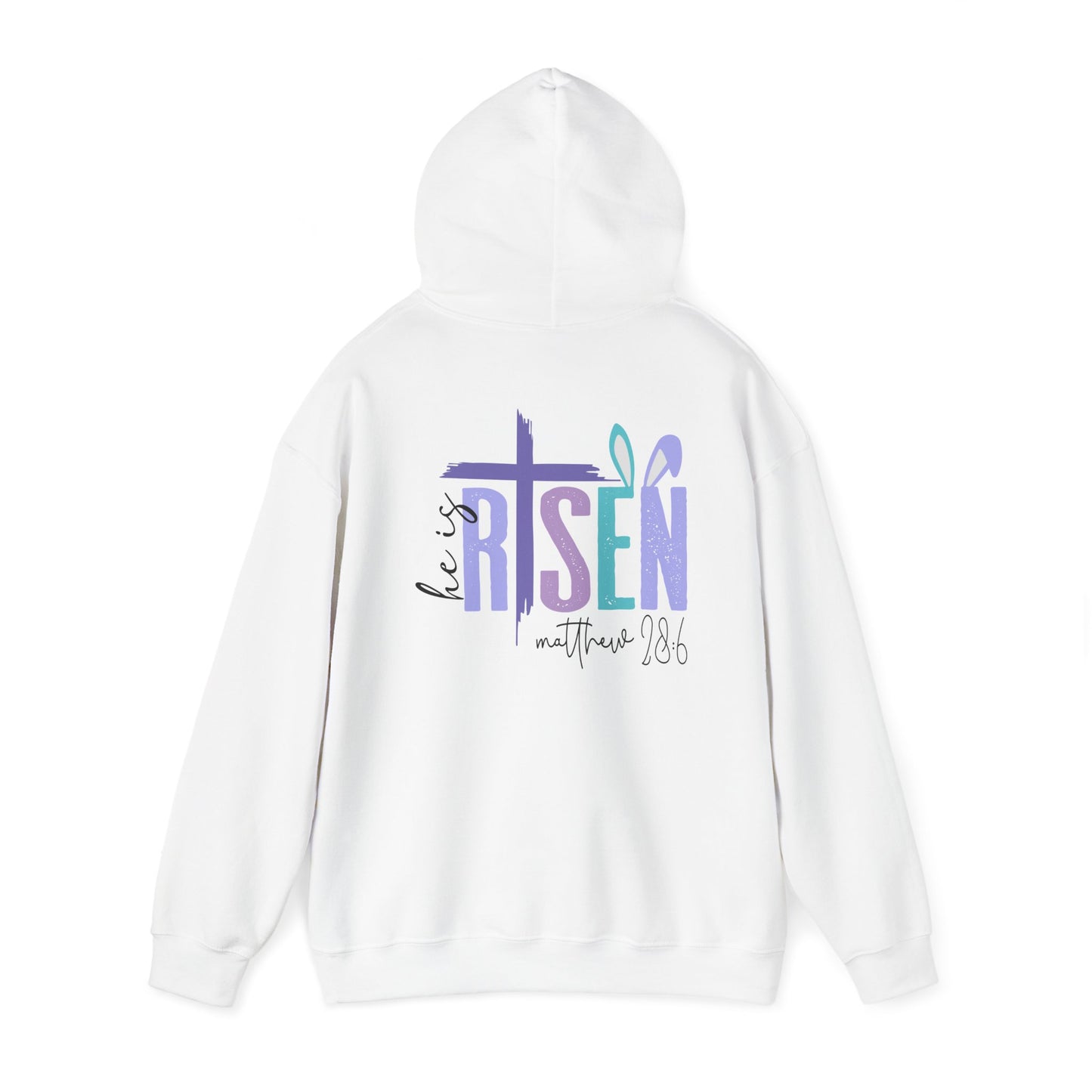 He is Risen Unisex Heavy Blend Hoodie - Faithful Comfort, Biblical Message, Perfect for Easter, Church Events, Spring Celebrations, Cozy