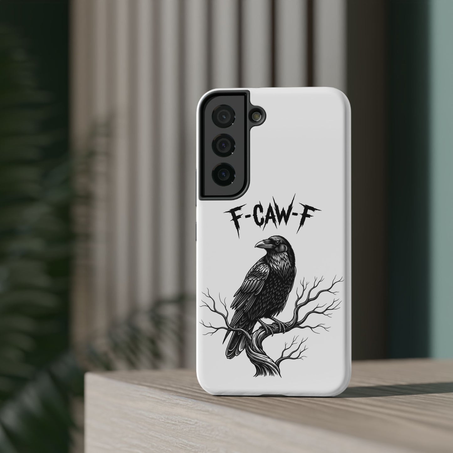 F-Caw-F Raven Phone Case, Autum Vibe Accessory, Perfect for Bird Lovers, Unique Gift for Him/Her, Impact-Resistant Phone Cover