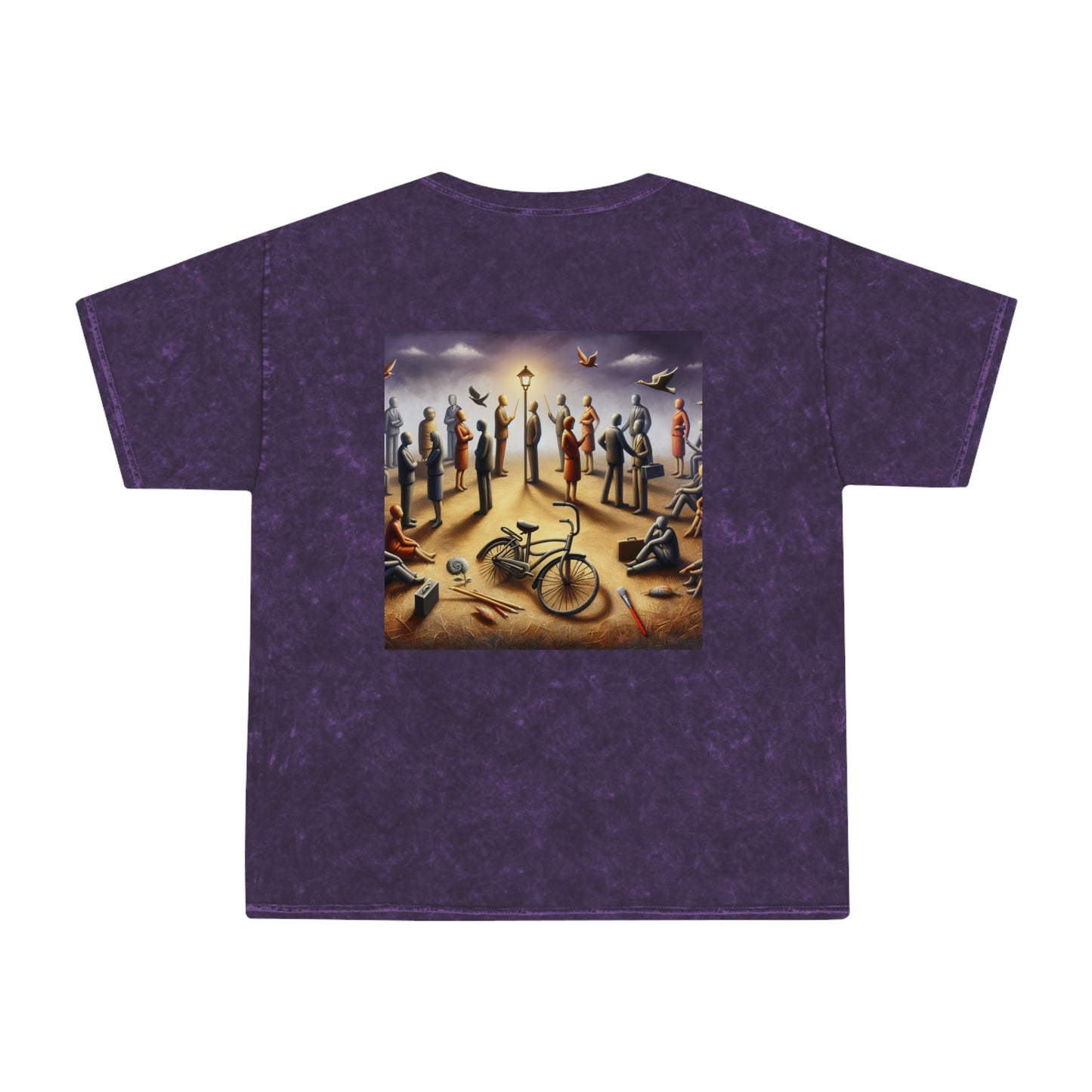 Mineral Wash T-Shirt - AI Photography Mono Tone Design