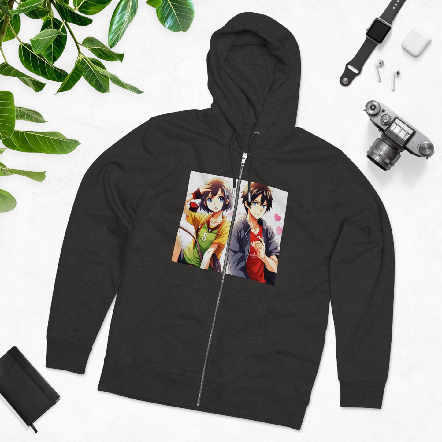 Normal Wear AI Anime Cultivator Zip Hoodie für Herren