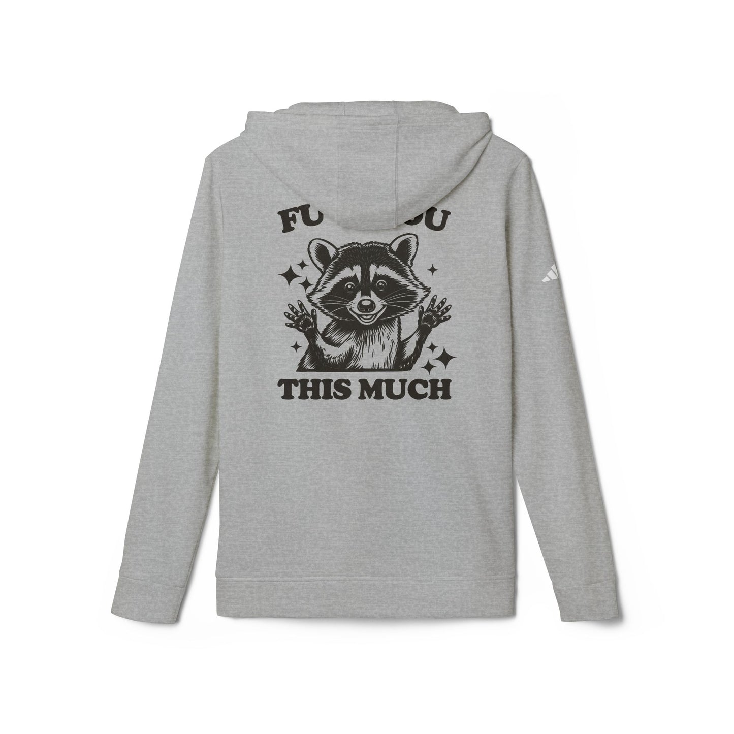 Fleece Hoodie, Raccoon FU*K You This Much, Unisex Sweatshirt, Funny Quote Shirt, Black Graphic Hooded Jumper