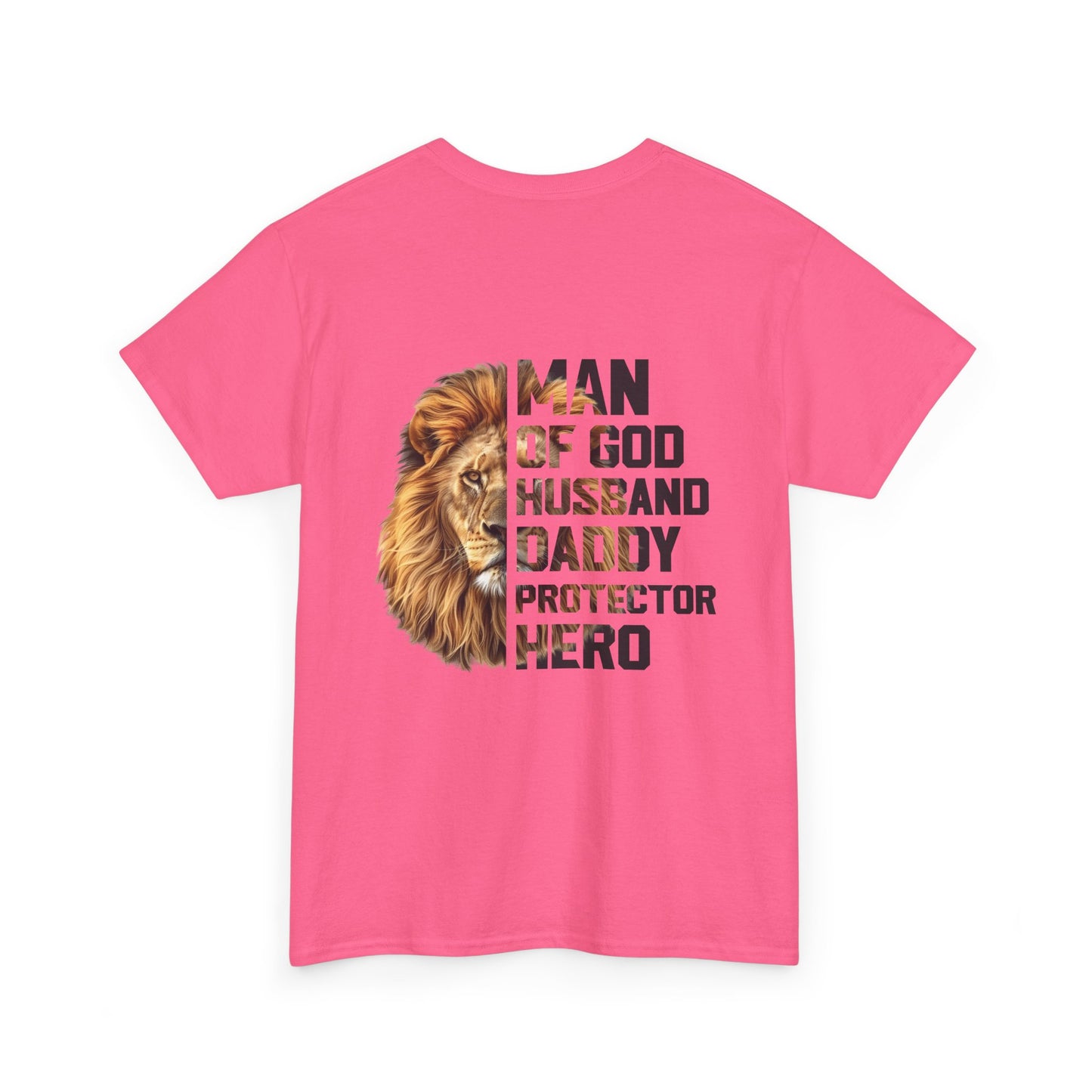 Lion Faith Husband Tee, Protector Shirt, Unisex Christian Tshirt, Daddy Tee, Man of God Top, Religious Gift, Lion Print Shirt, Faith Words
