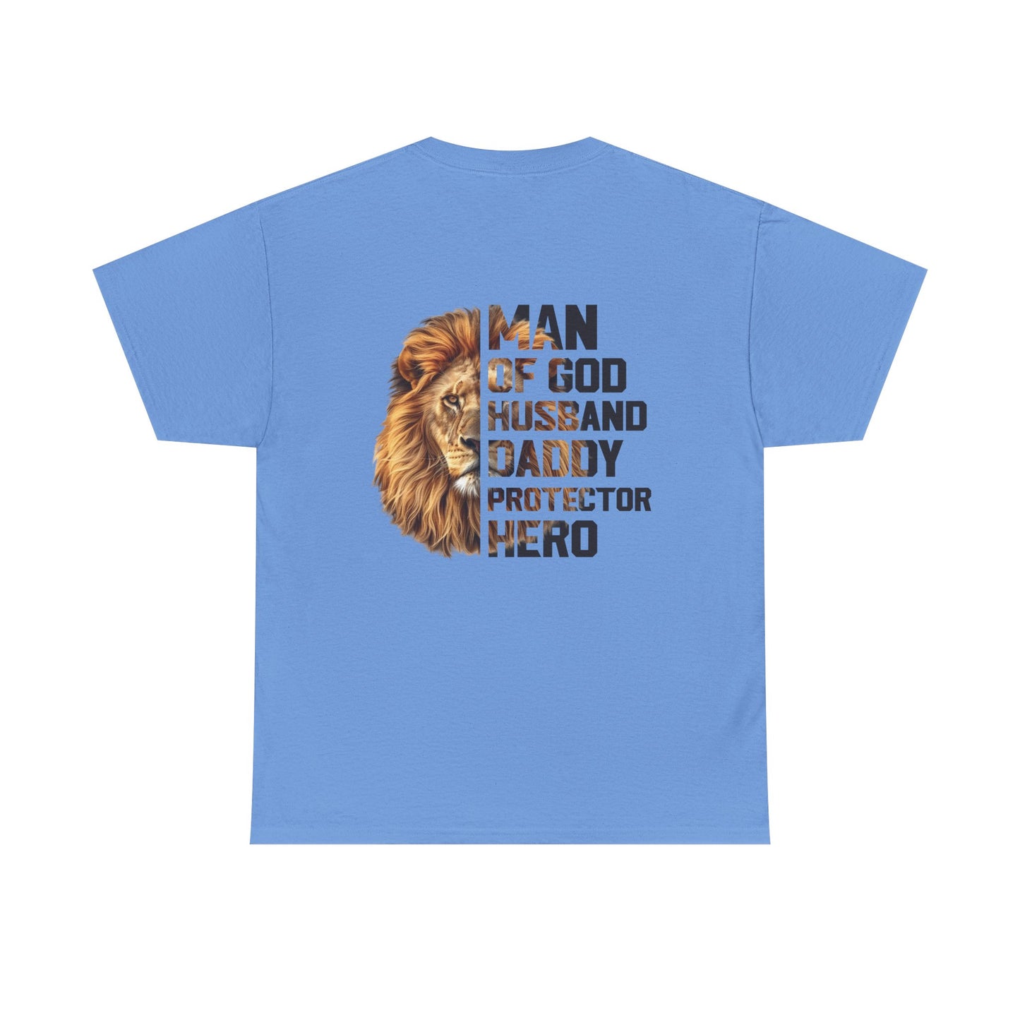 Lion Faith Husband Tee, Protector Shirt, Unisex Christian Tshirt, Daddy Tee, Man of God Top, Religious Gift, Lion Print Shirt, Faith Words